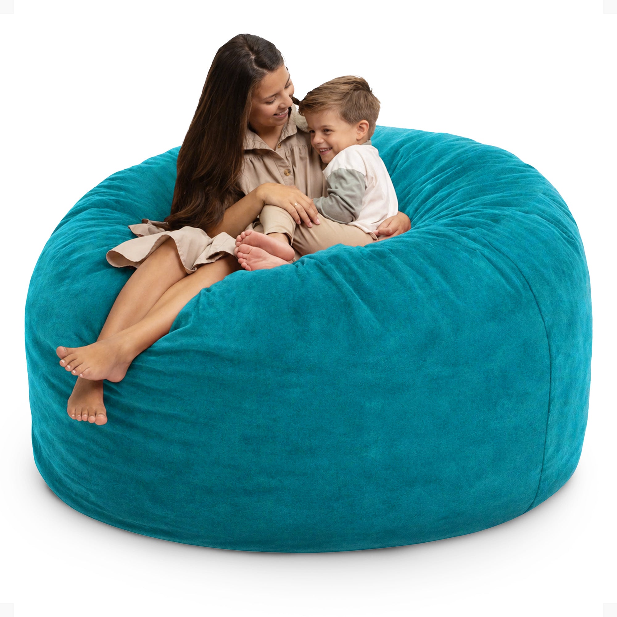 Ultimate Sack 6ft Bean Bag Chair, Oversized Indoor Comfy Lounger, Teal Suede - VMInnovations