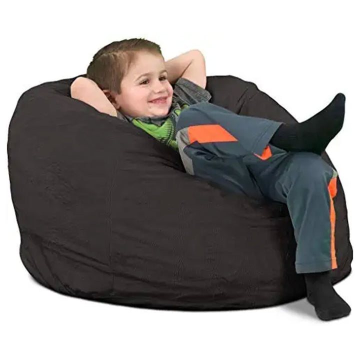 Ultimate Sack Kids Bean Bag Chair, Oversized Indoor Comfy Lounger, Grey Suede - VMInnovations