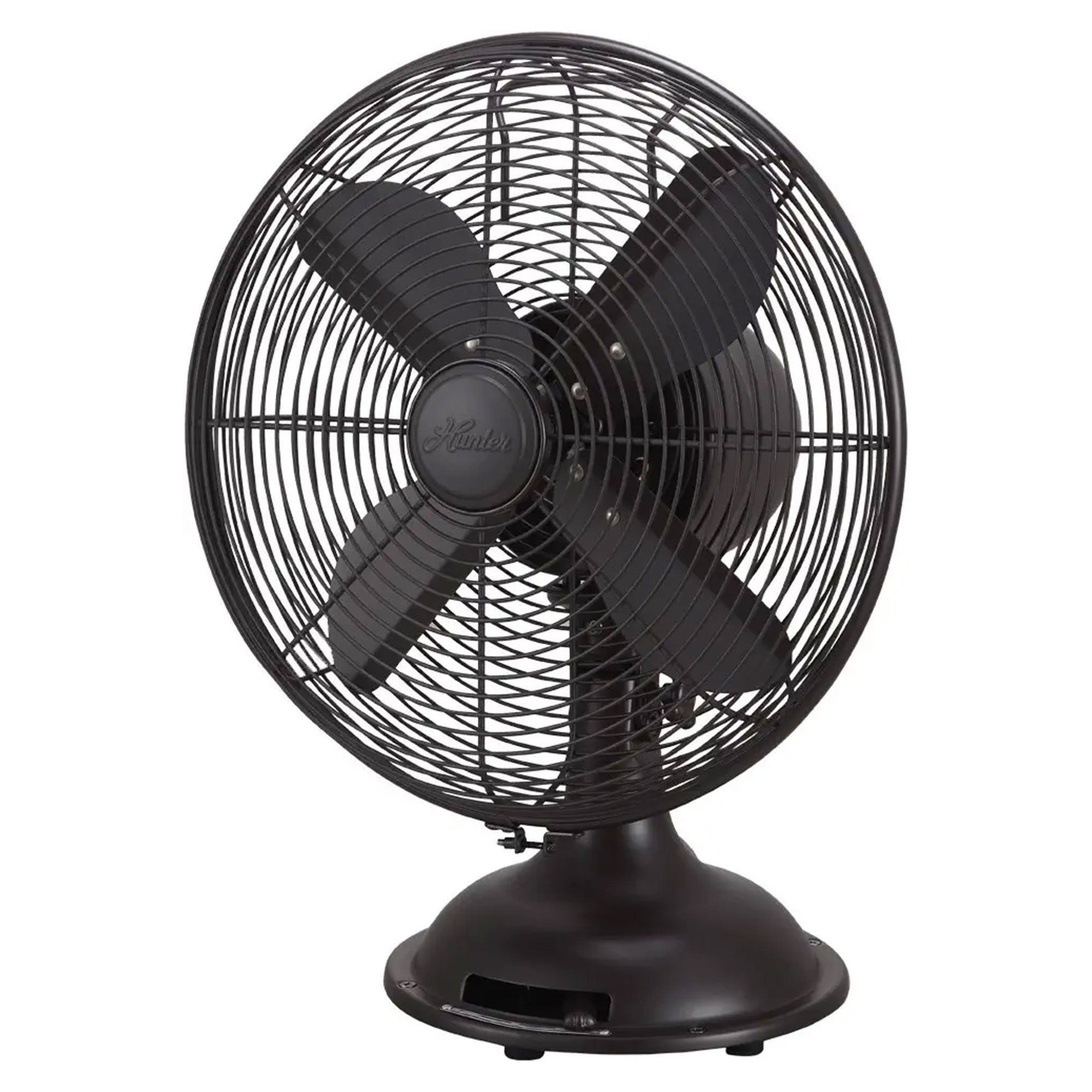Hunter 12 In All Metal Retro Oscillating Fan w/3 Speeds, Bronze (Open Box)