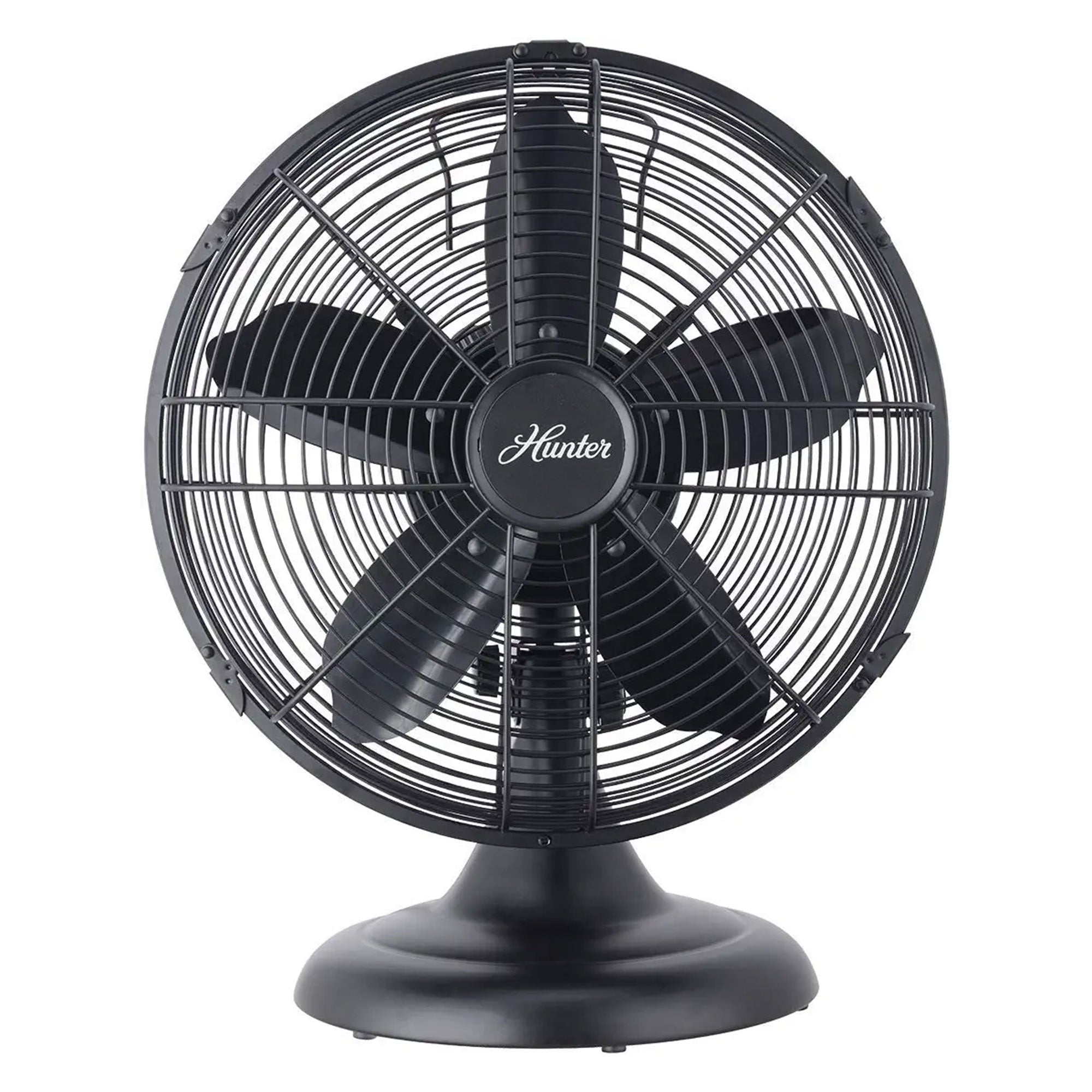 Hunter 12In All Metal Retro Table Fan, 3 Speeds, Matte Black (Open Box)