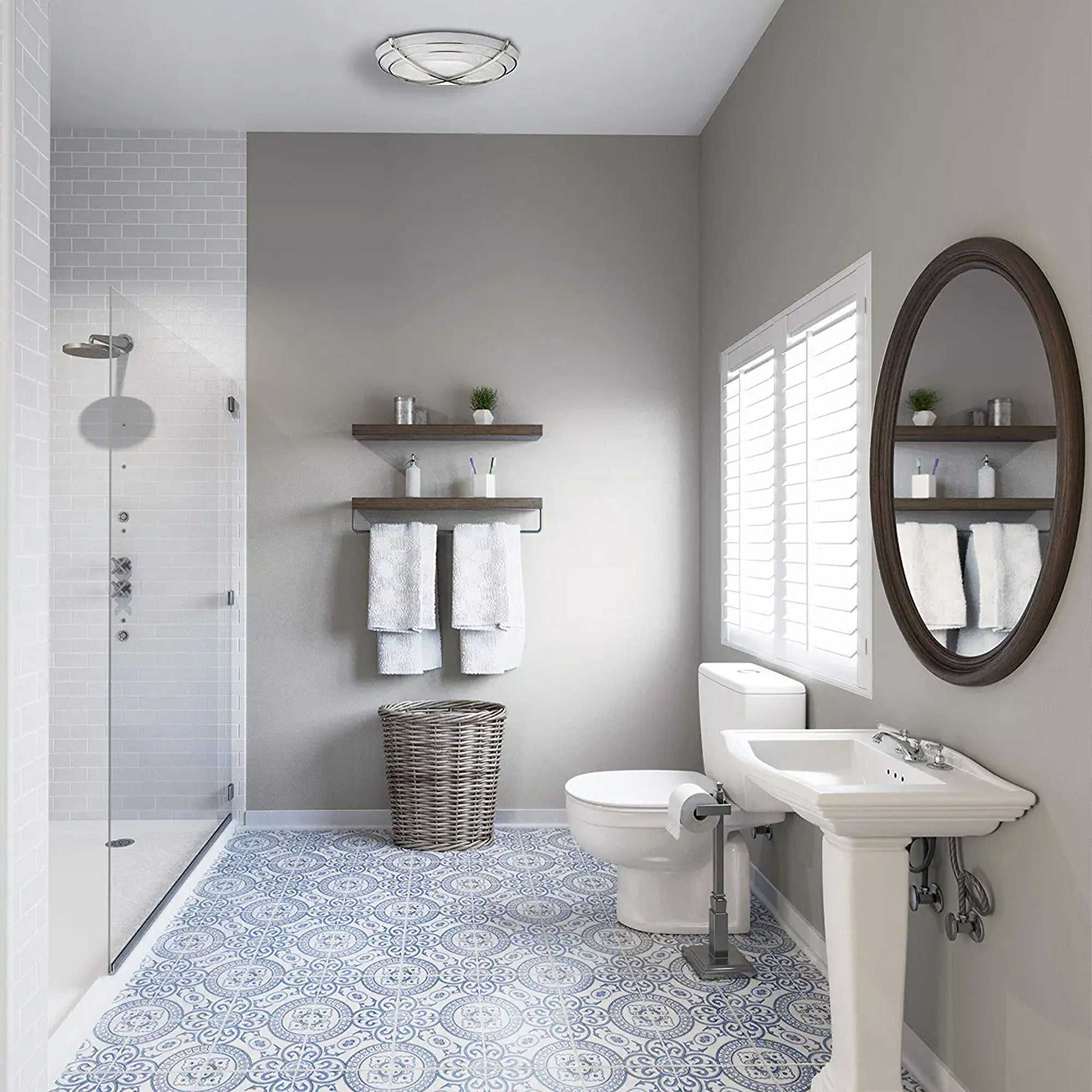 Hunter Home Comfort Halcyon Bathroom Ventilation Exhaust Fan and Light Fixture
