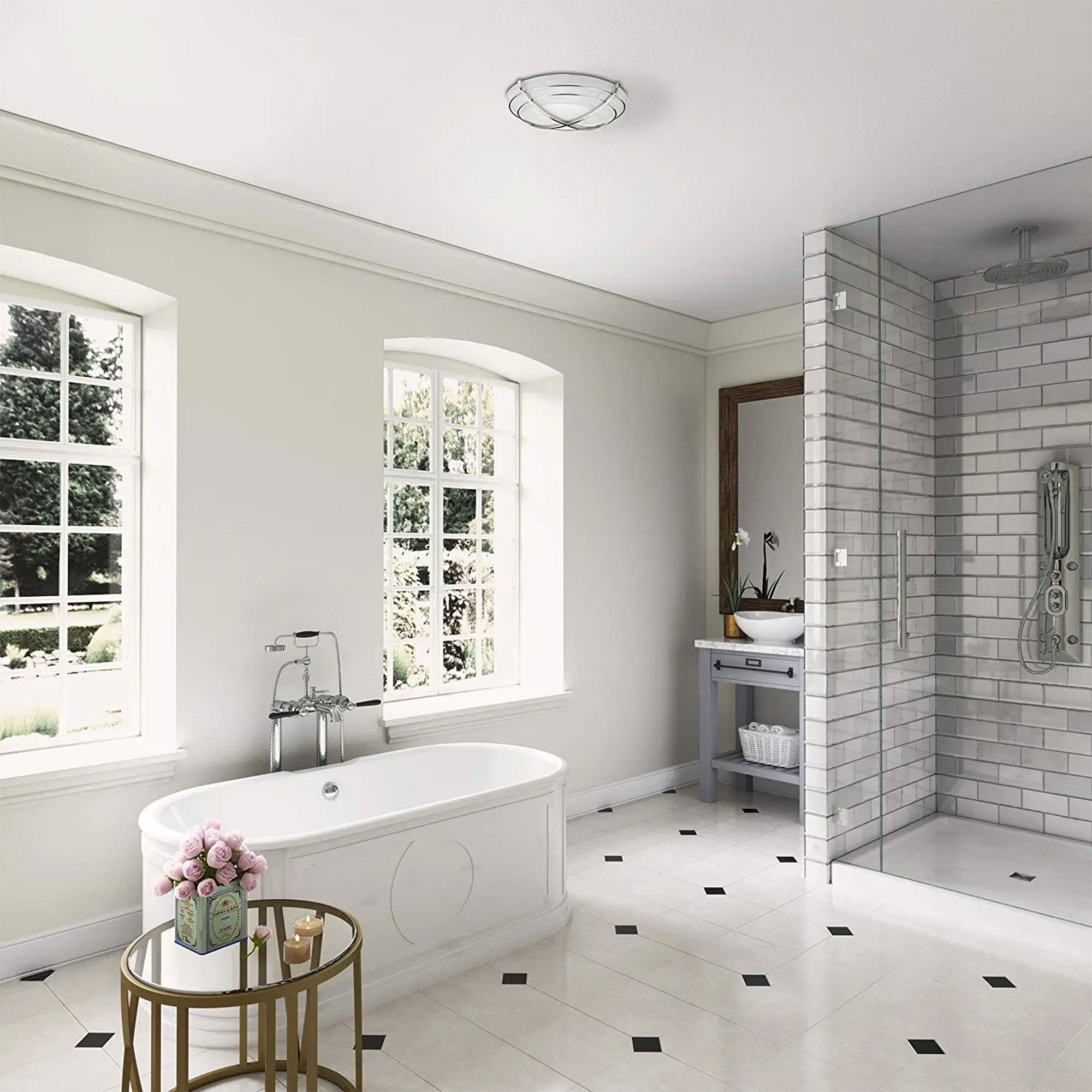 Hunter Home Comfort Halcyon Bathroom Ventilation Exhaust Fan and Light Fixture