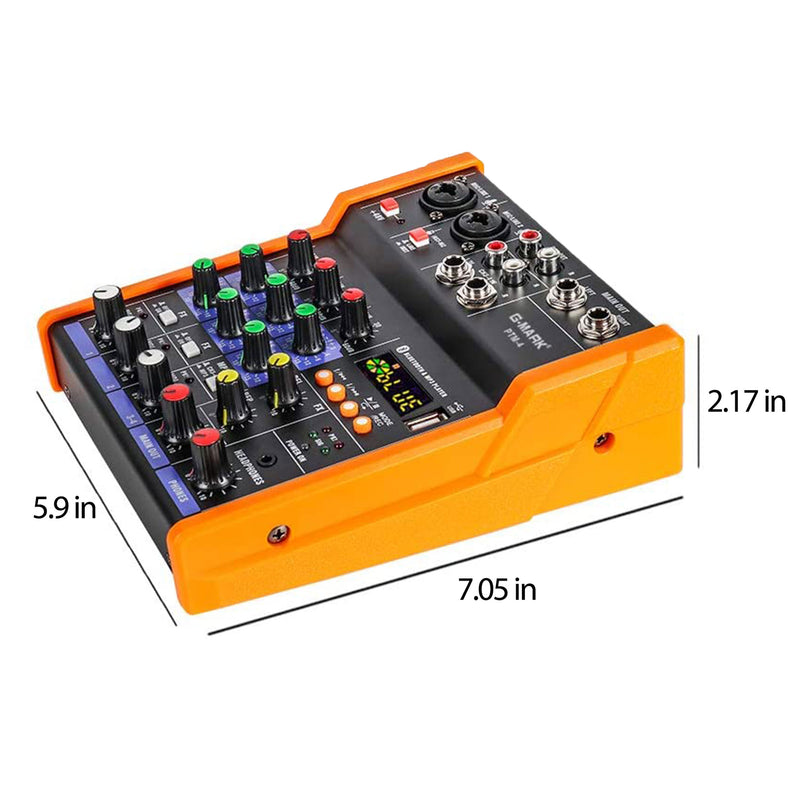 G-MARK Mini 4 Channel Bluetooth Audio Mixer Sound Board DJ Console (Open Box)