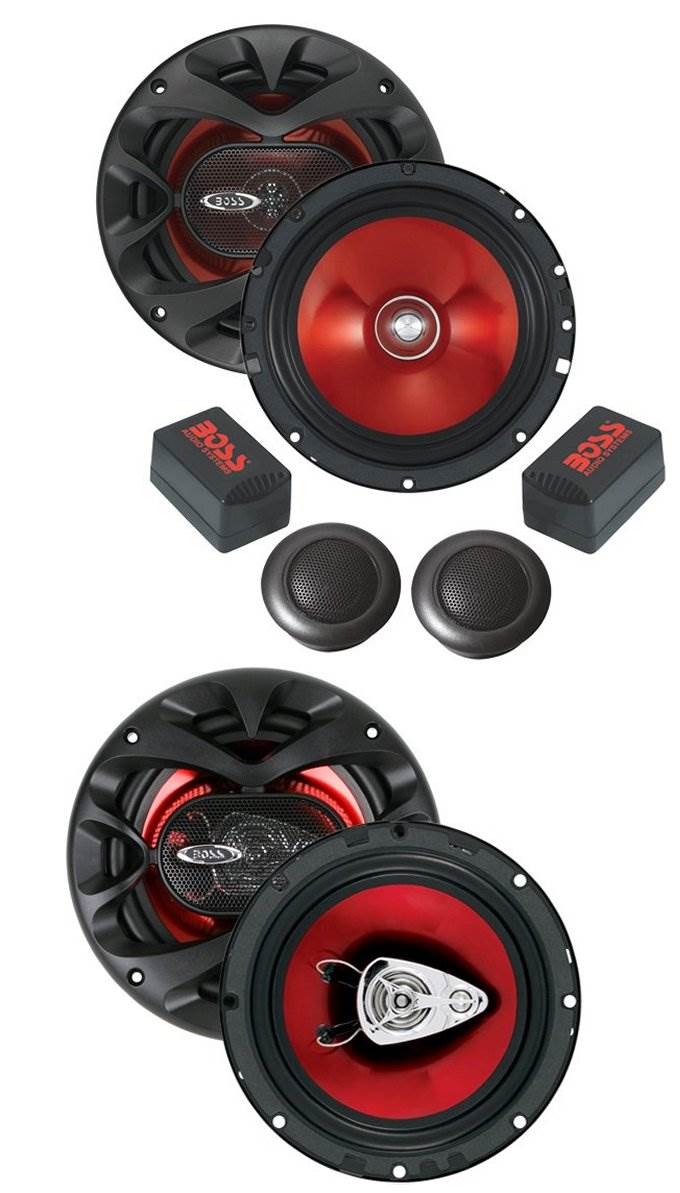 BOSS CH6CK 6.5" 350W Component and Boss CH6530 6.5" 300W Car Speakers Package