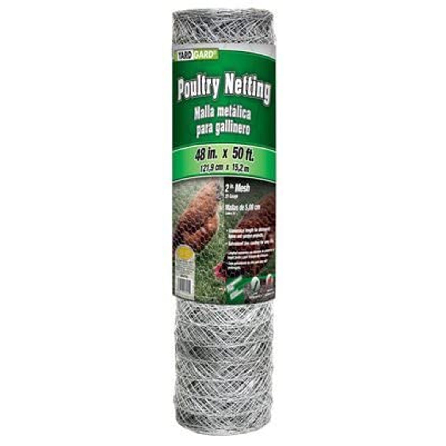 YardGard 4' x 50' 2" Mesh Hexagonal Poultry Netting Garden Wire Fence (Open Box)