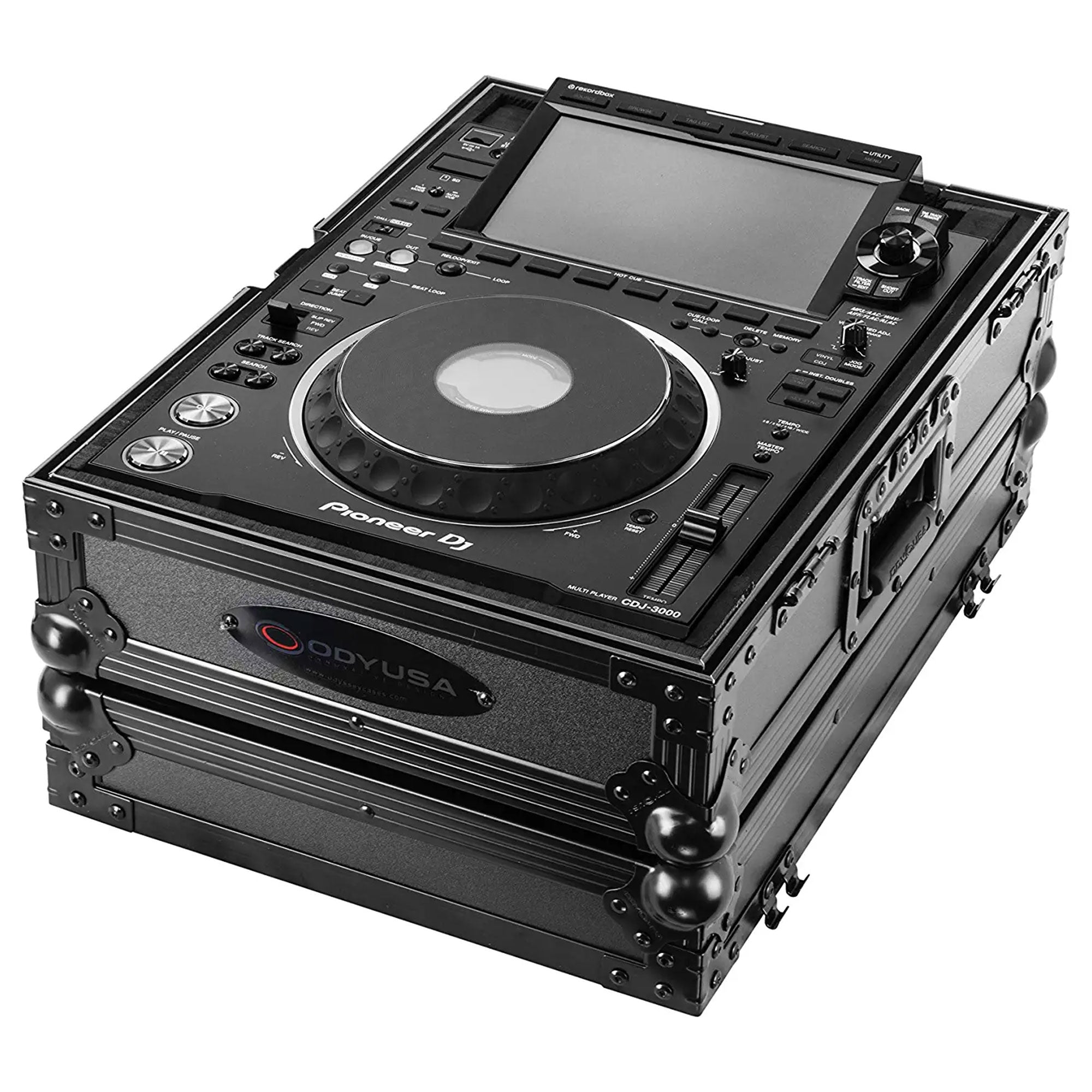 Odyssey DJ Travel Flight Case w/ Removable Back Panel for CDJ3000 Pioneer, Black - VMInnovations