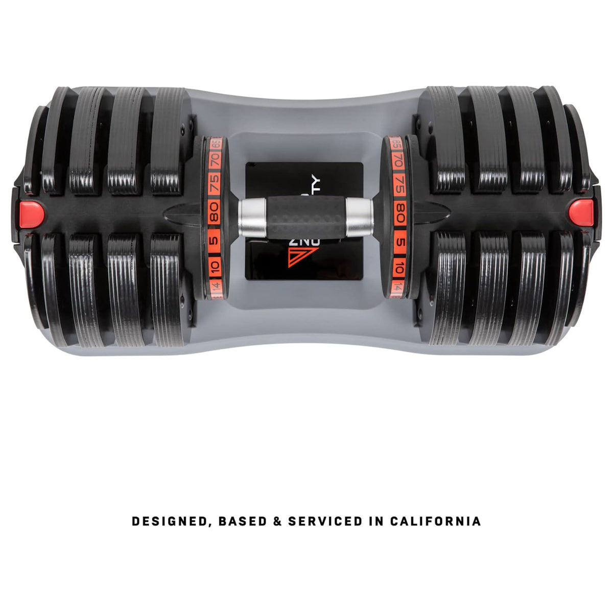 NonZero Gravity PowerDyne Iron Dumbbell Weights, 80 Lbs, 2 Pack, Coal w/ Stand