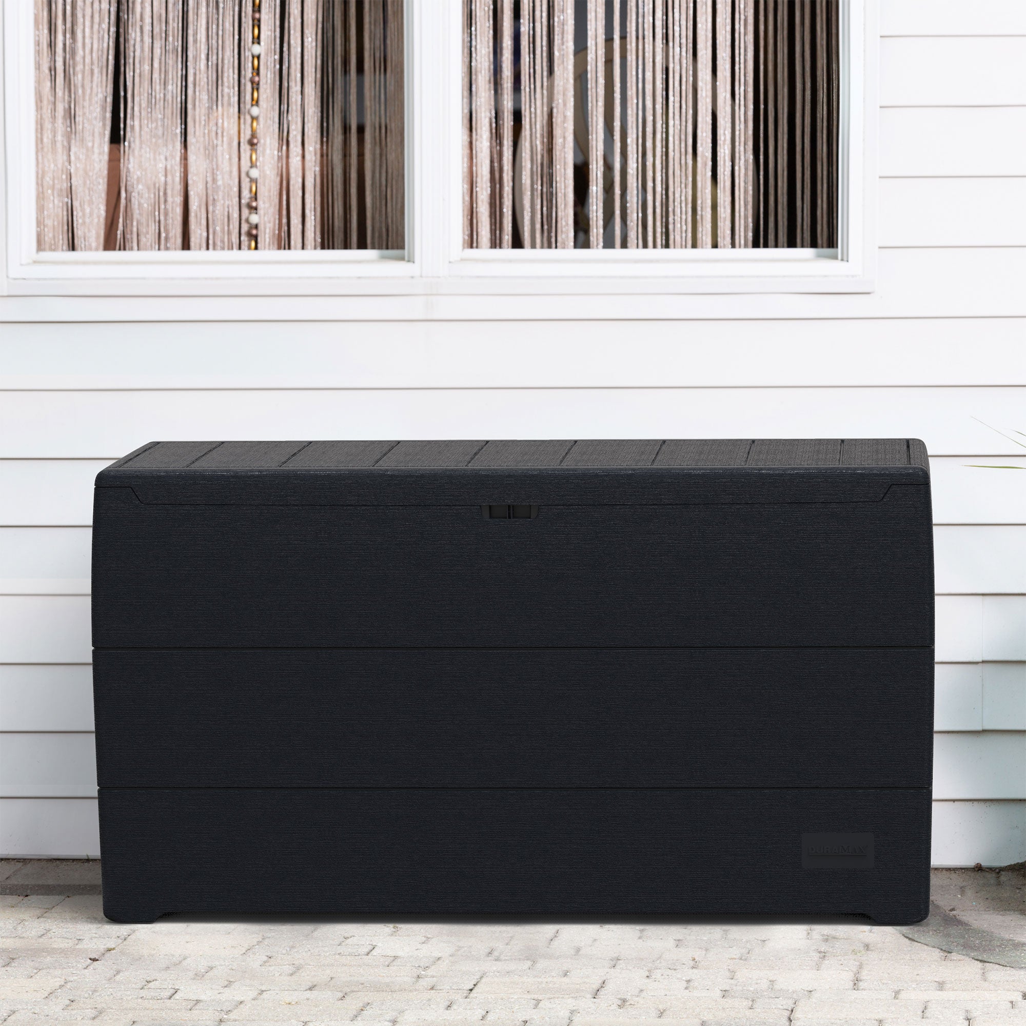 Duramax 71GL Resin Deck Garden Furniture Organizer Storage Box, Charcoal (Used) - VMInnovations