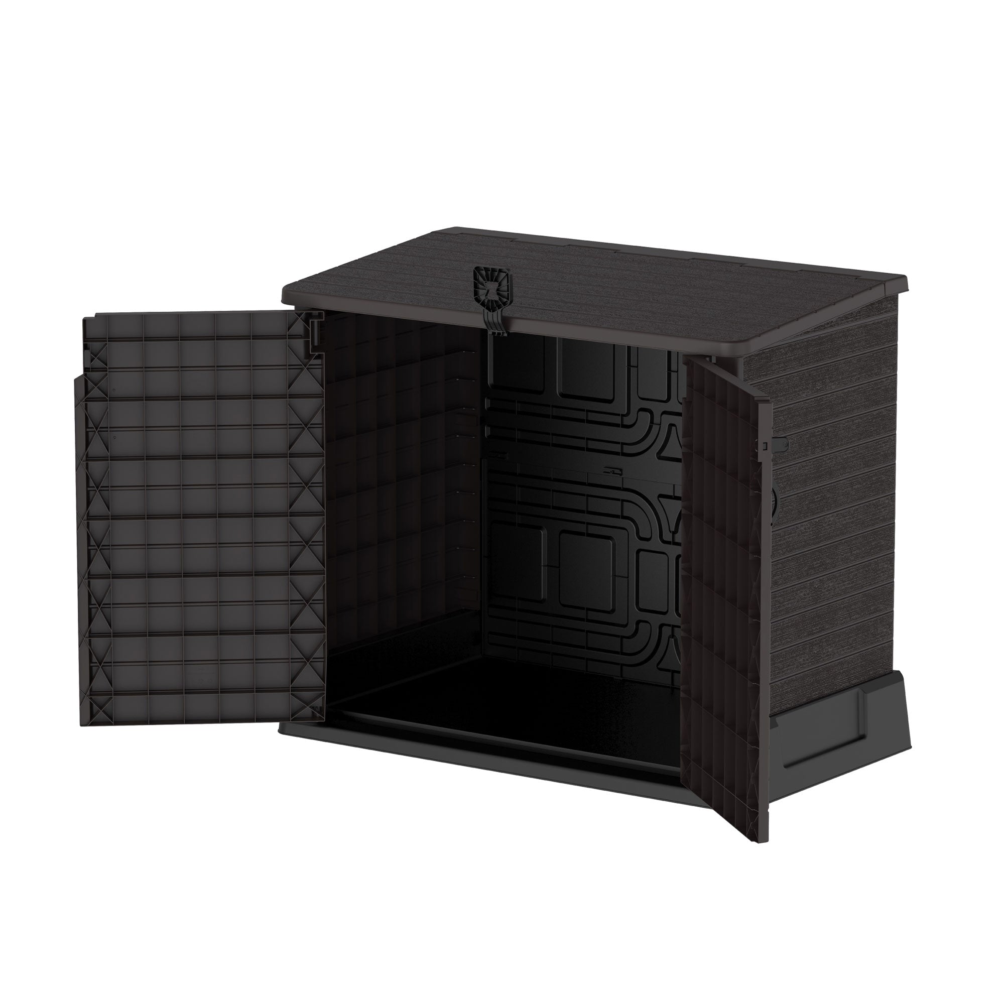 Duramax StoreAway 850 Liter Deck & Garden Storage Shed, Brown (Open Box) - VMInnovations