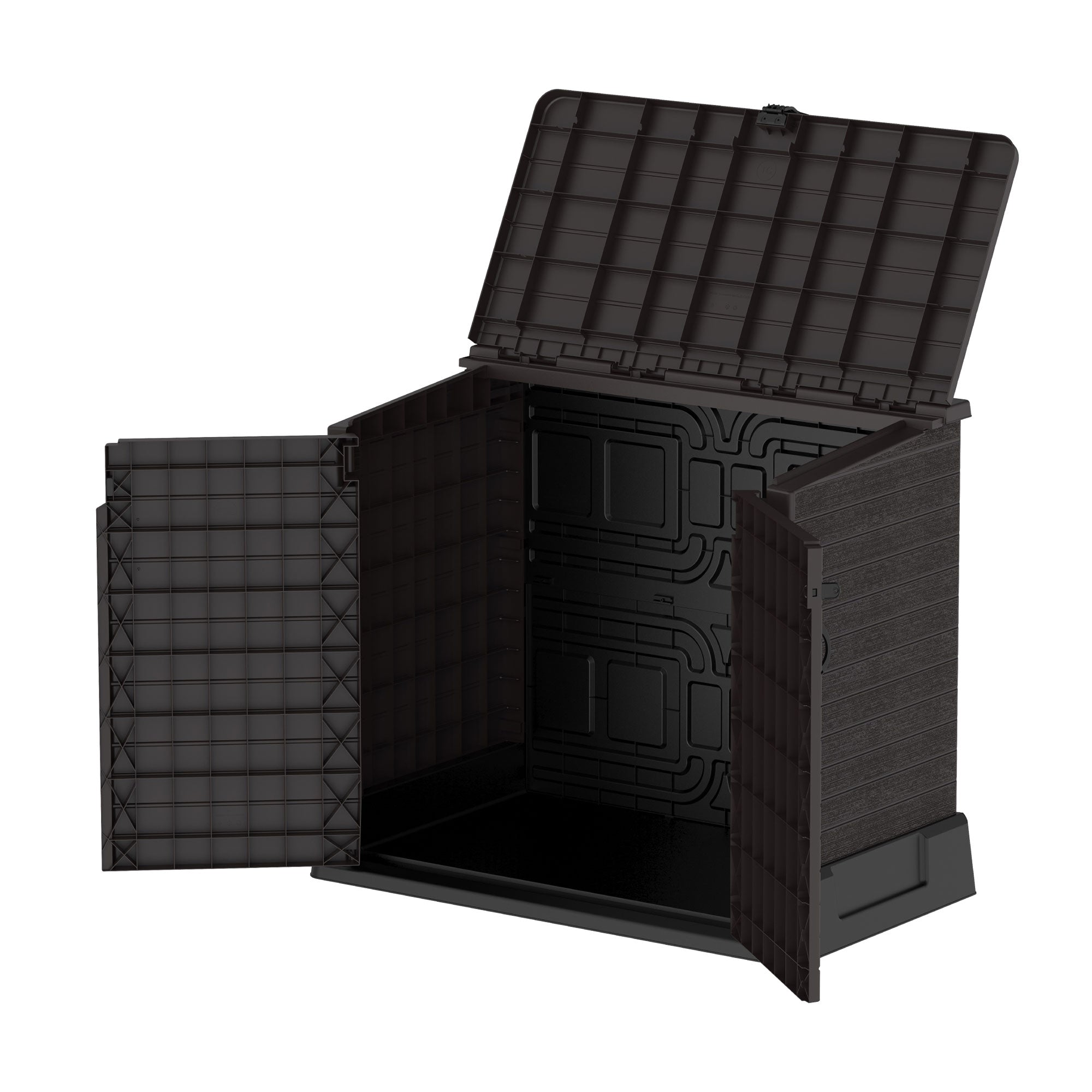 Duramax StoreAway 850 Liter Deck & Garden Storage Shed, Brown (Open Box) - VMInnovations