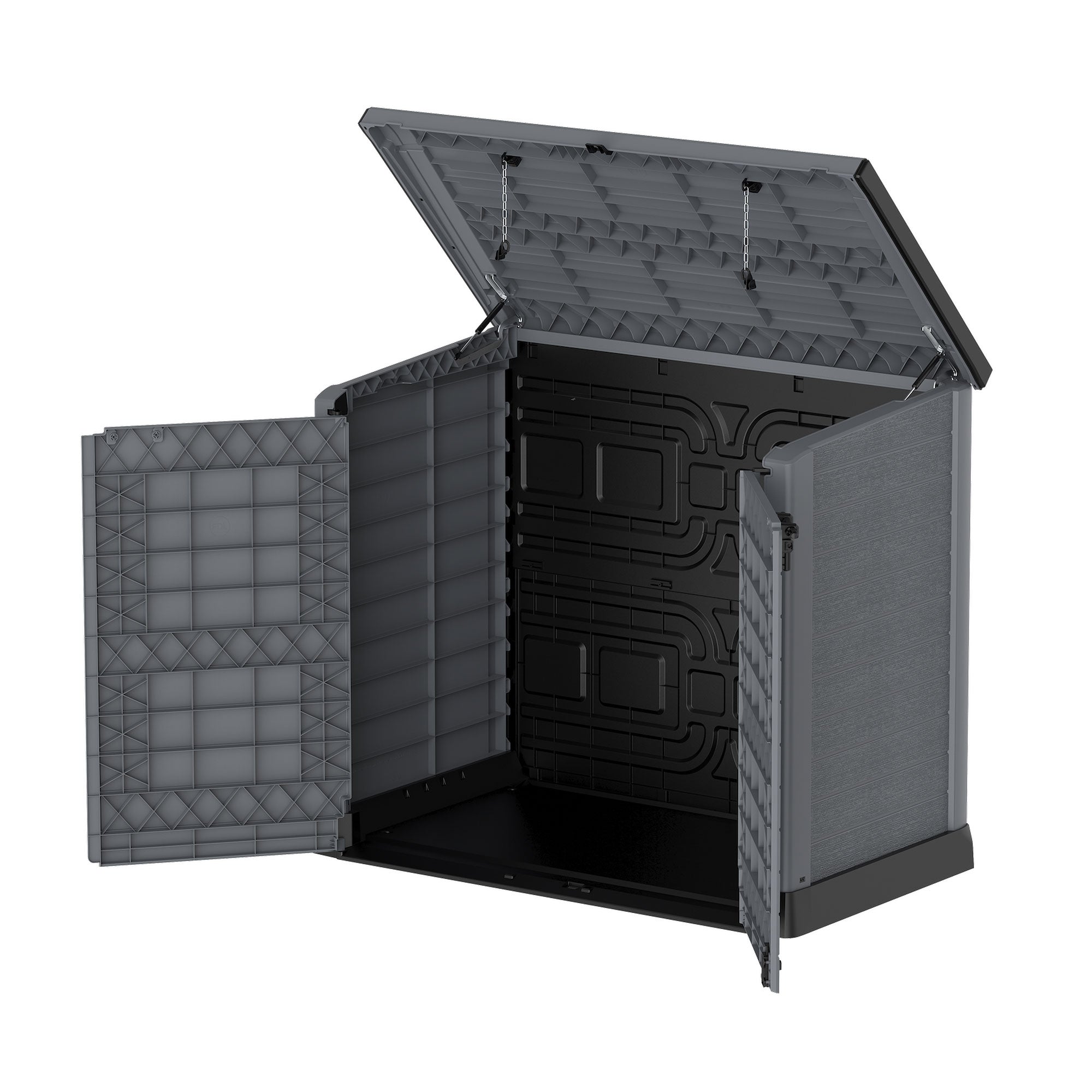 Duramax CedarGrain StoreAway 1200L Outdoor Deck & Garden Storage Box, Charcoal - VMInnovations