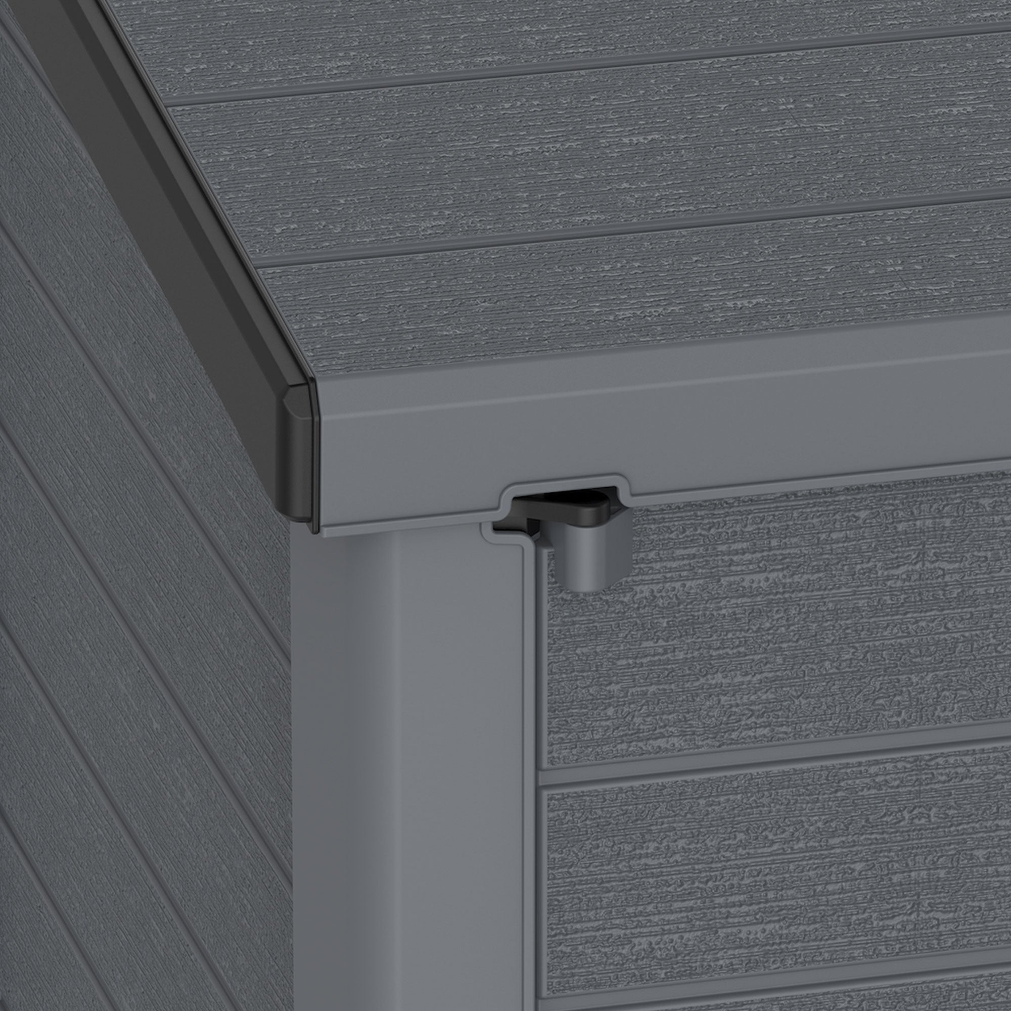 Duramax CedarGrain StoreAway 1200L Outdoor Deck & Garden Storage Box, Charcoal - VMInnovations