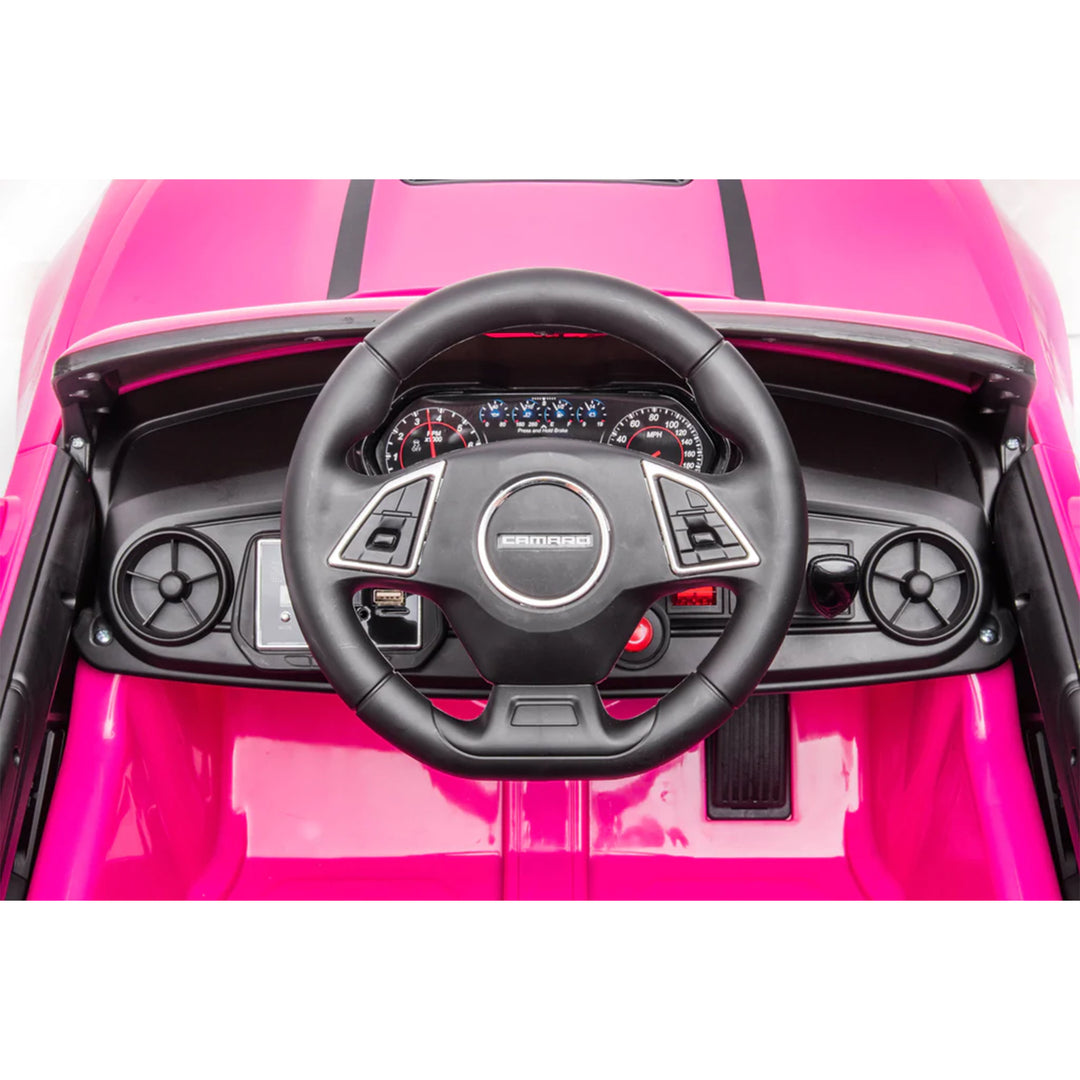 Dakott 2021/2022 Chevy Camaro Racing 2SS Battery Powered Ride On Car Toy, Pink - VMInnovations