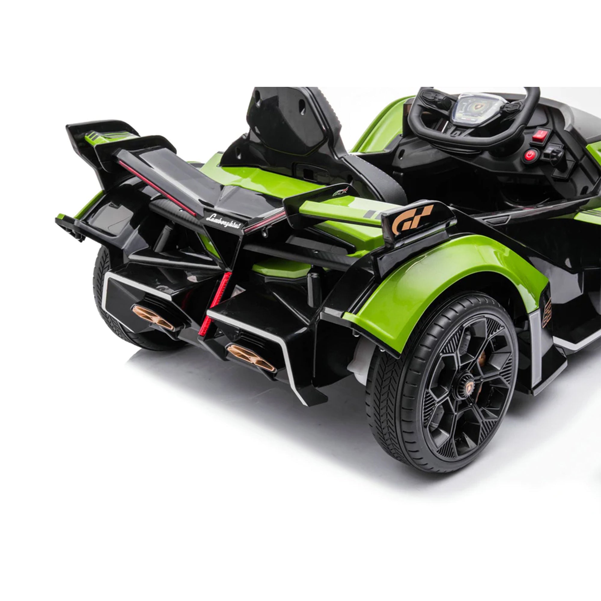 Dakott Lamborghini Gran Turismo V12 Vision Battery Power Ride On Car Toy, Green - VMInnovations