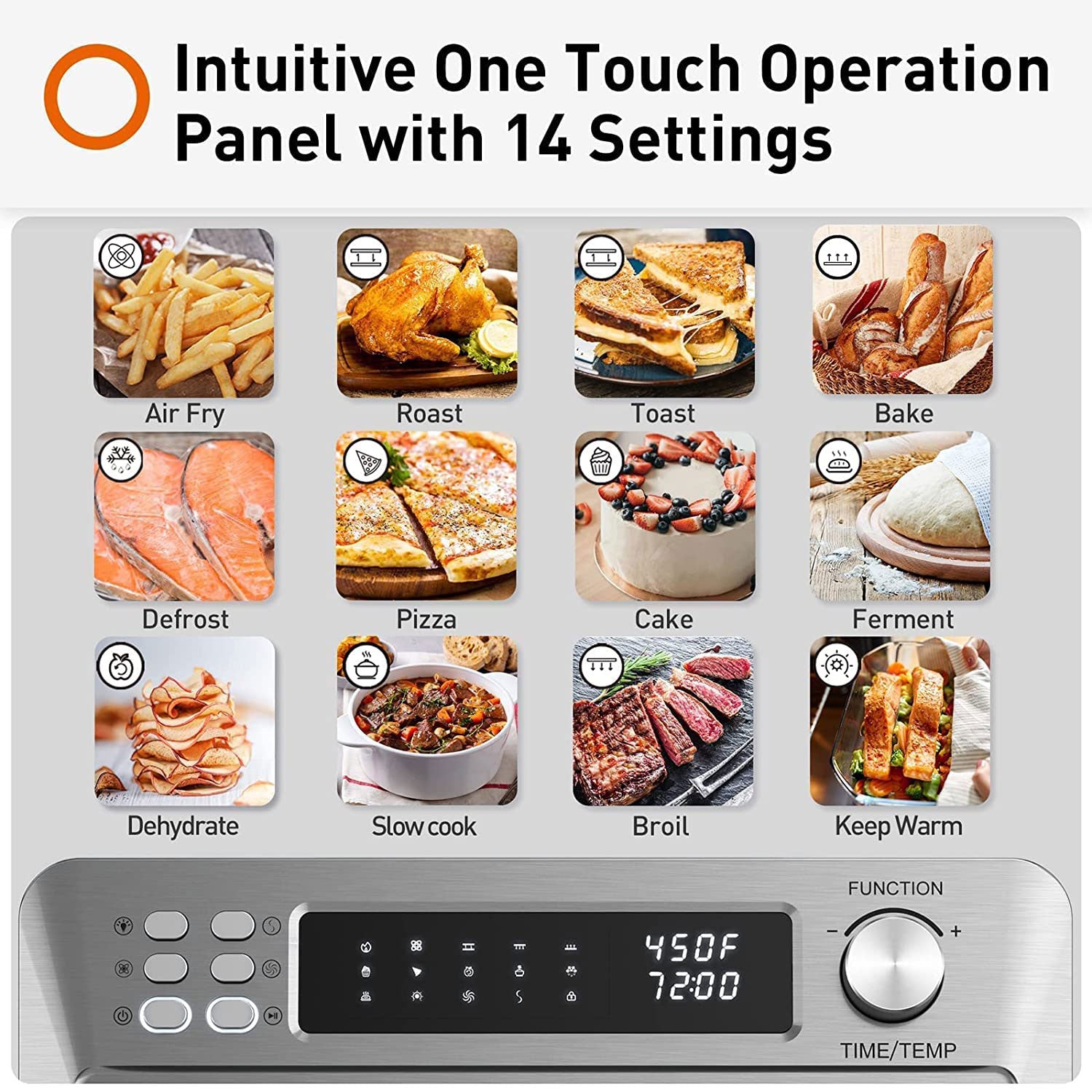Joyoung 25 Qt Air Fryer Toaster Convection Oven with 14 Presets, Steel (Used) - VMInnovations