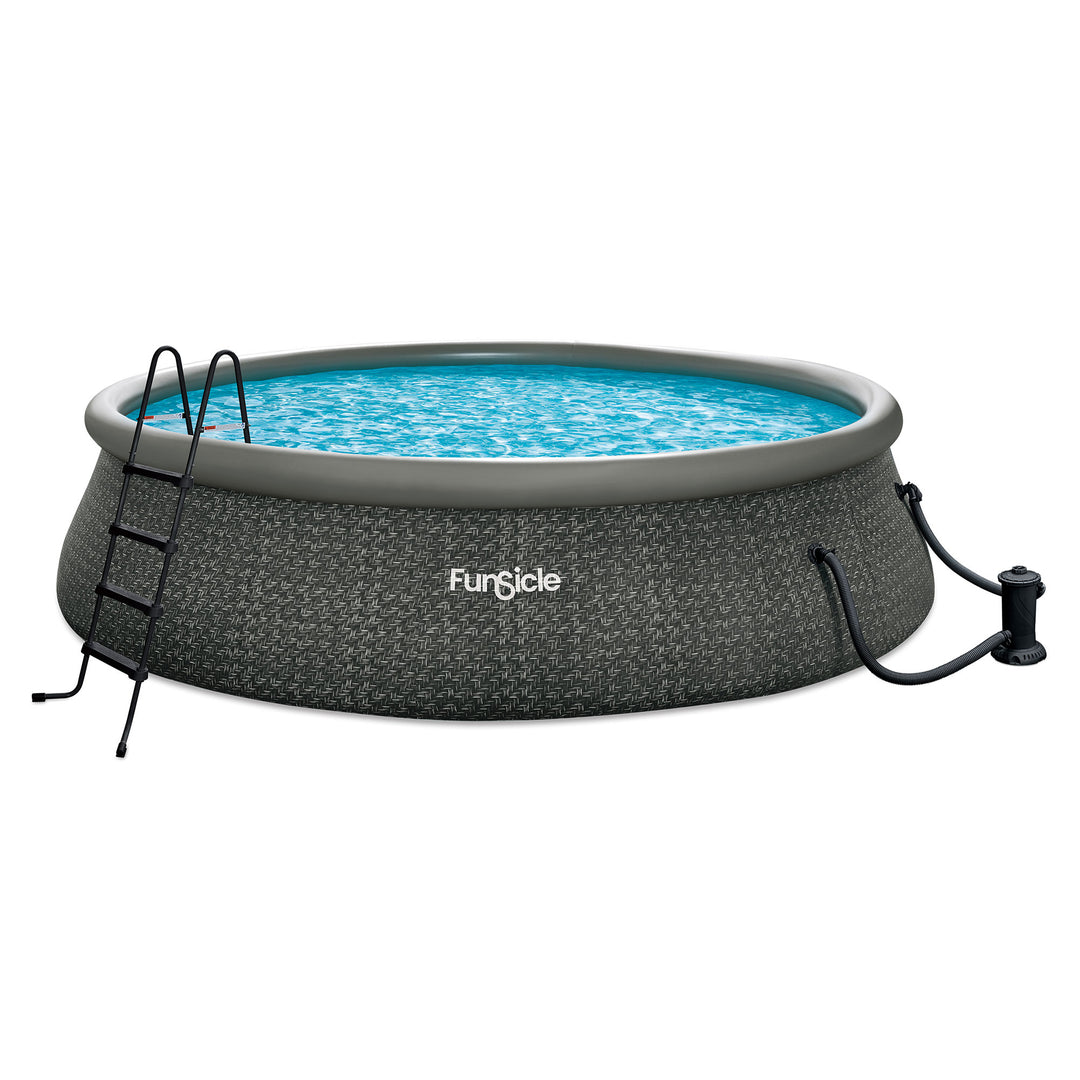 Funsicle 18' x 48" QuickSet Ring Top Above Ground Swimming Pool, Herringbone - VMInnovations