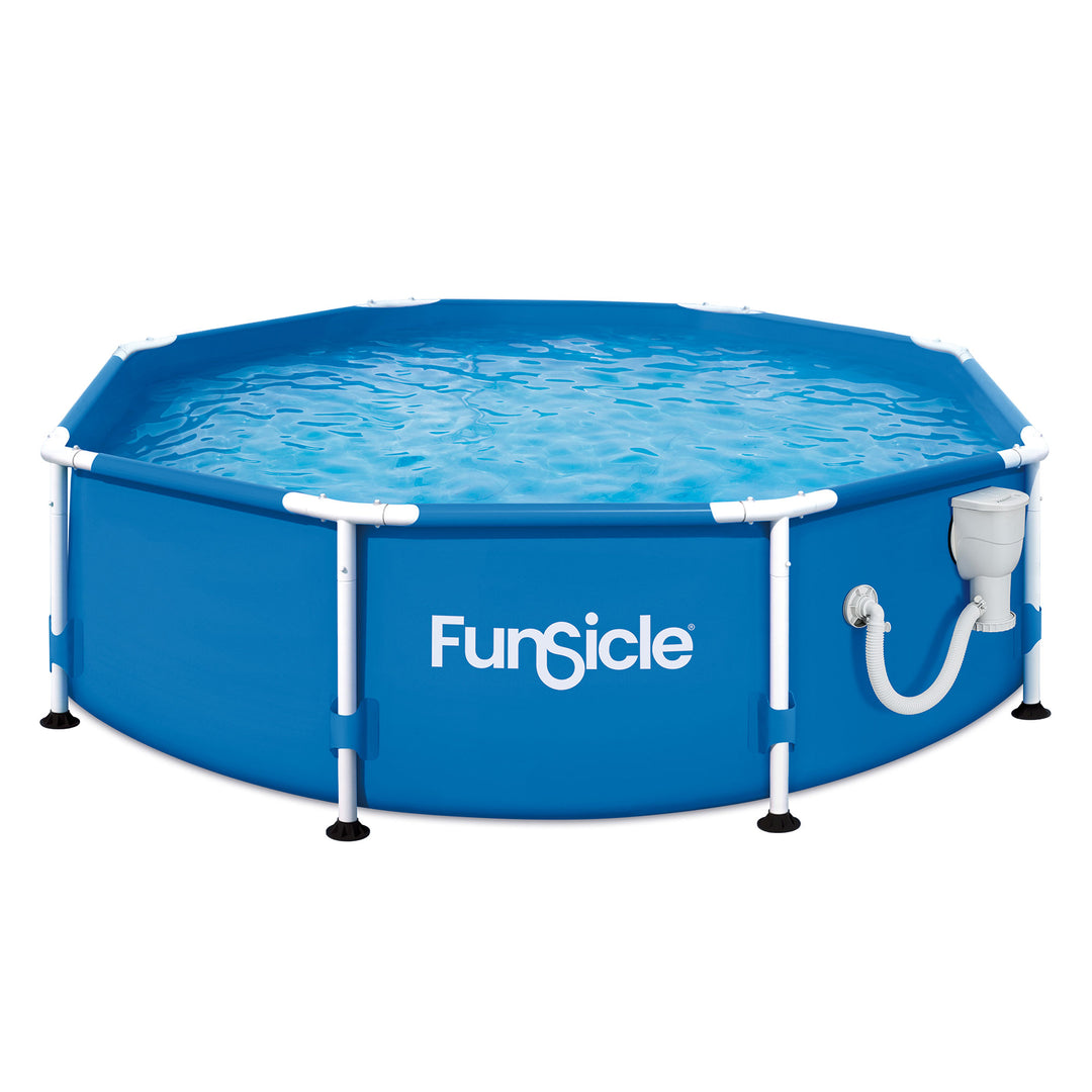 Funsicle 8' x 30" Outdoor Activity Round Frame Above Ground Swimming Pool Set - VMInnovations