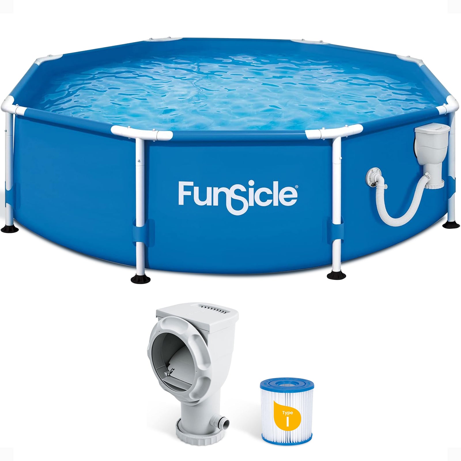 Funsicle 8' x 30" Outdoor Activity Round Frame Above Ground Swimming Pool Set - VMInnovations