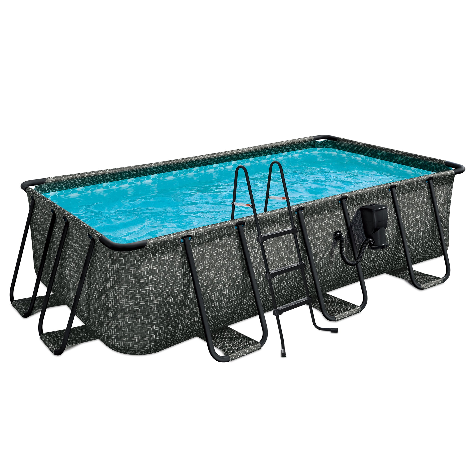 Funsicle 13x7x39 Oasis Rectangle Outdoor Above Ground Swimming Pool, Gray (Used) - VMInnovations