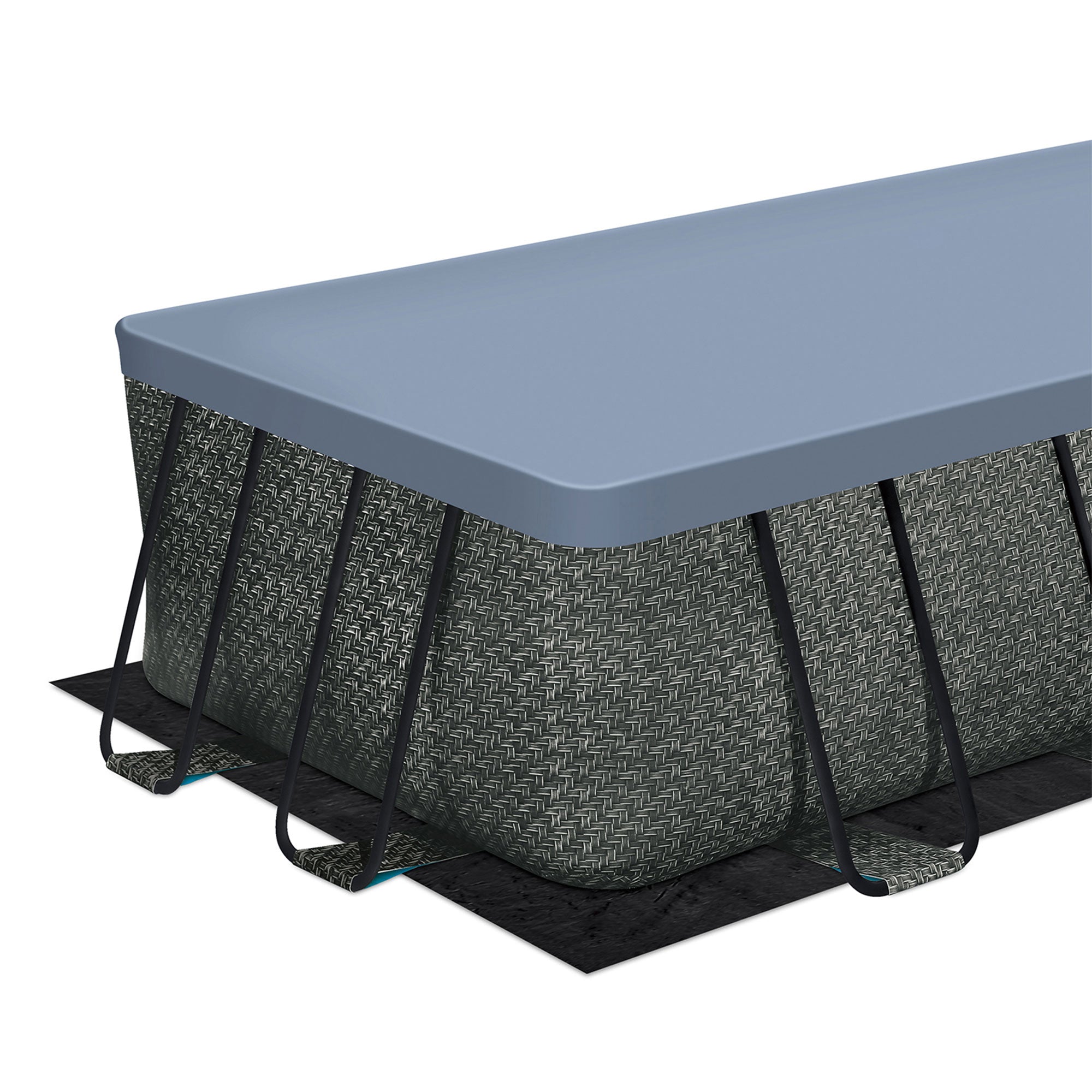 Funsicle 18ft x 9ft x 52in Oasis Rectangular Pool, Dark Herringbone (Open Box) - VMInnovations