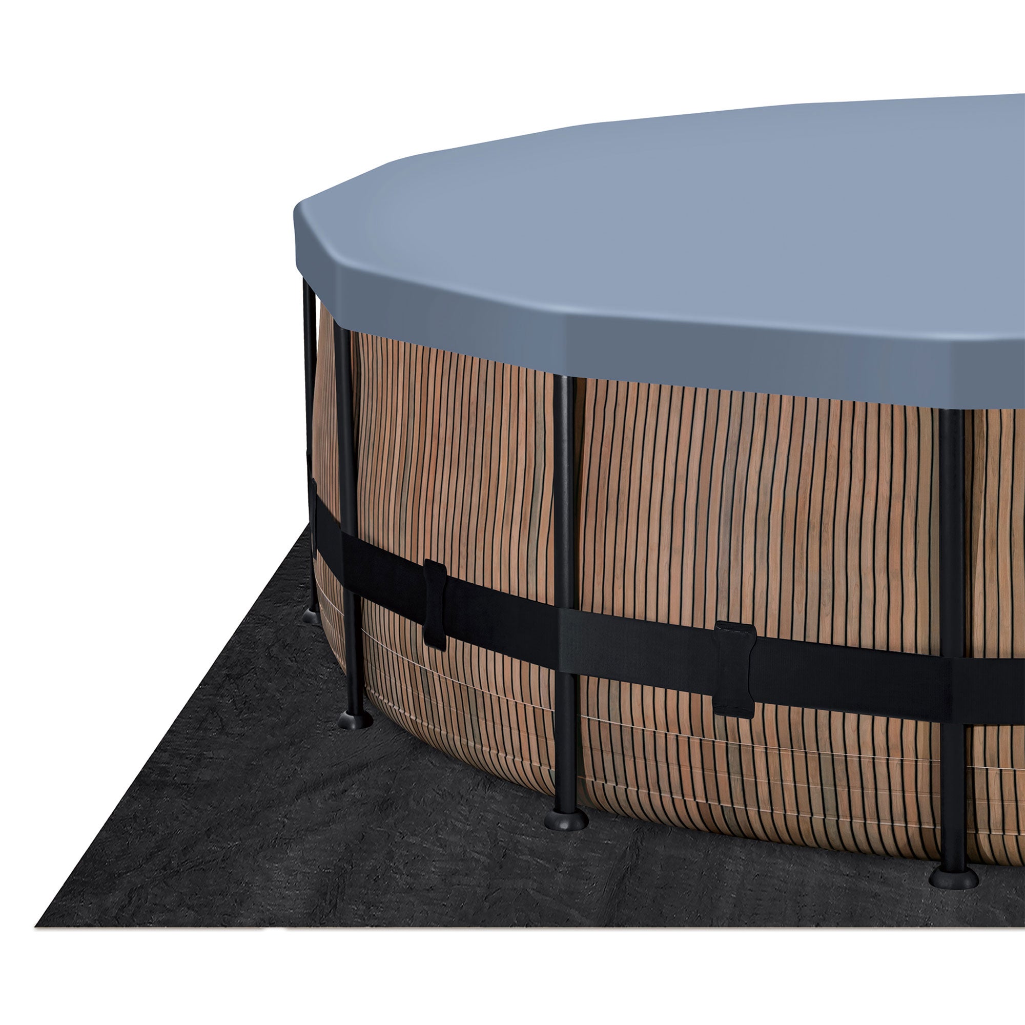 Funsicle 16' x 48" Oasis Round Above Ground Swimming Pool,Natural Teak(Open Box) - VMInnovations
