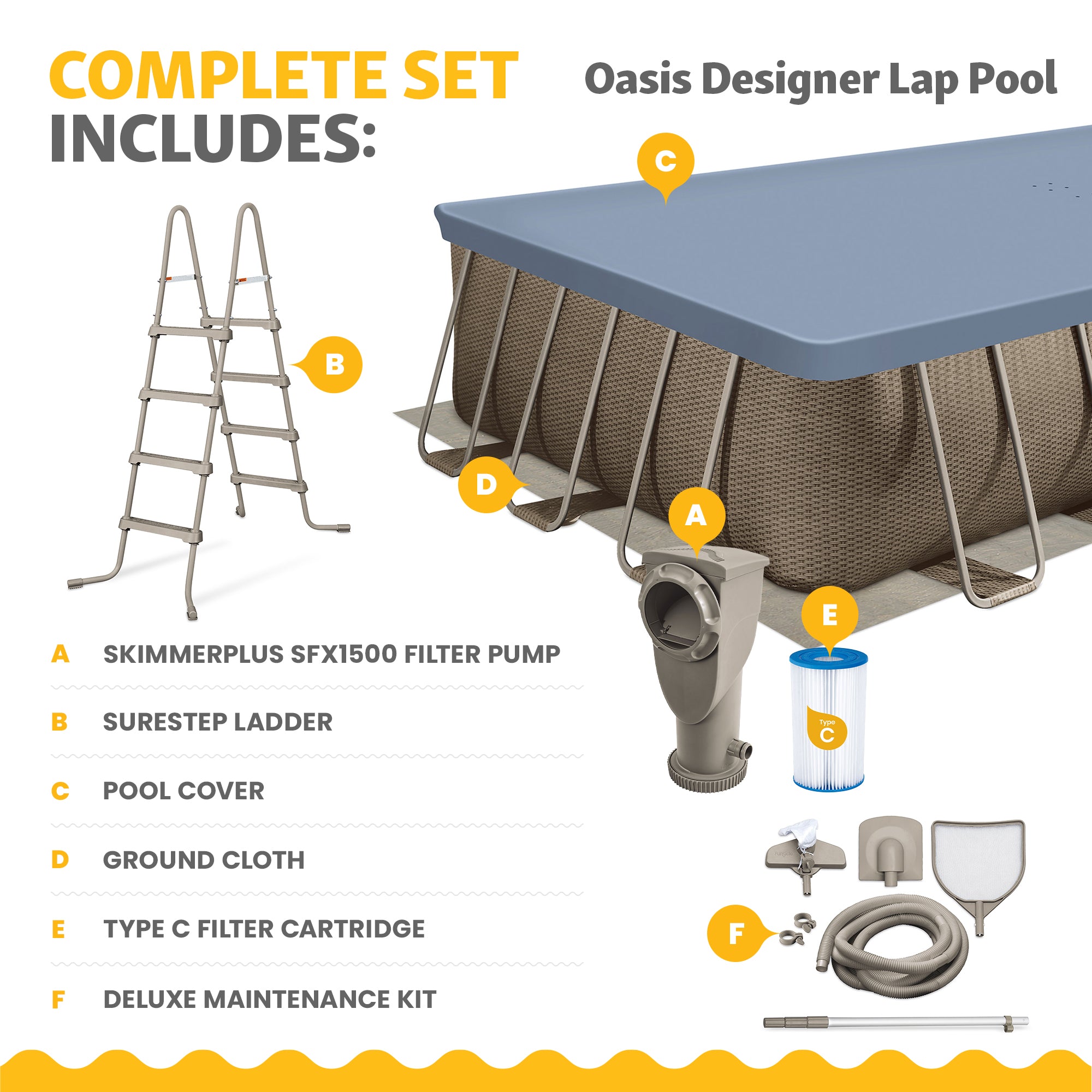 Funsicle 24'x12'x52" Oasis Outdoor Above Ground Swimming Pool, Brown (For Parts) - VMInnovations