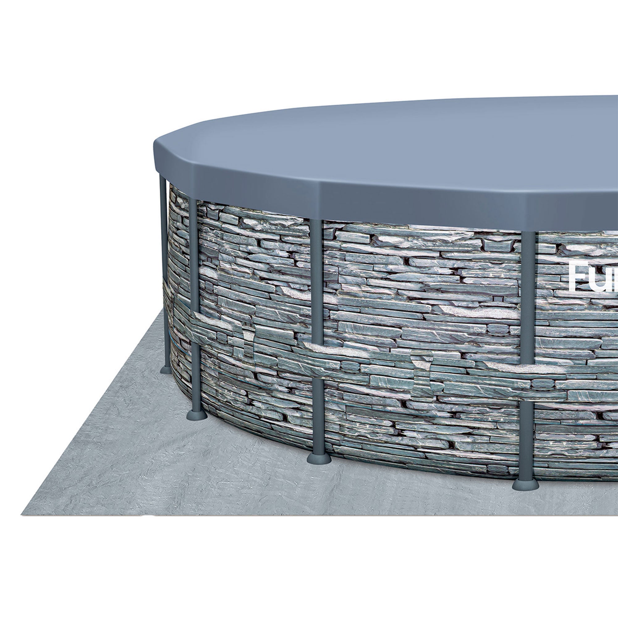 Funsicle 16' x 48" Oasis Designer Above Ground Swimming Pool Set, Stone (Used) - VMInnovations