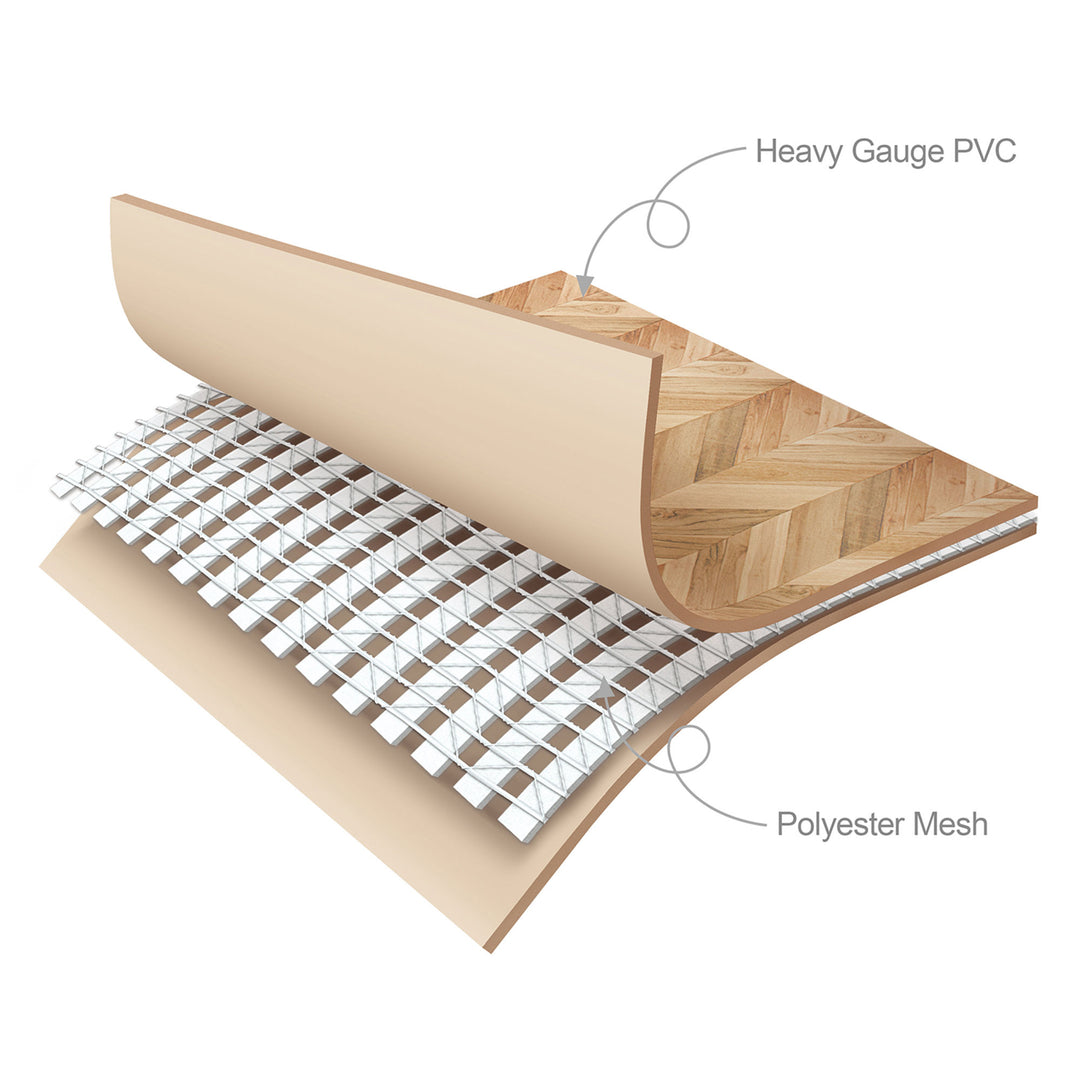 Funsicle 14' x 42" Oasis Round Outdoor Above Ground Swim Pool, Oak Herringbone - VMInnovations