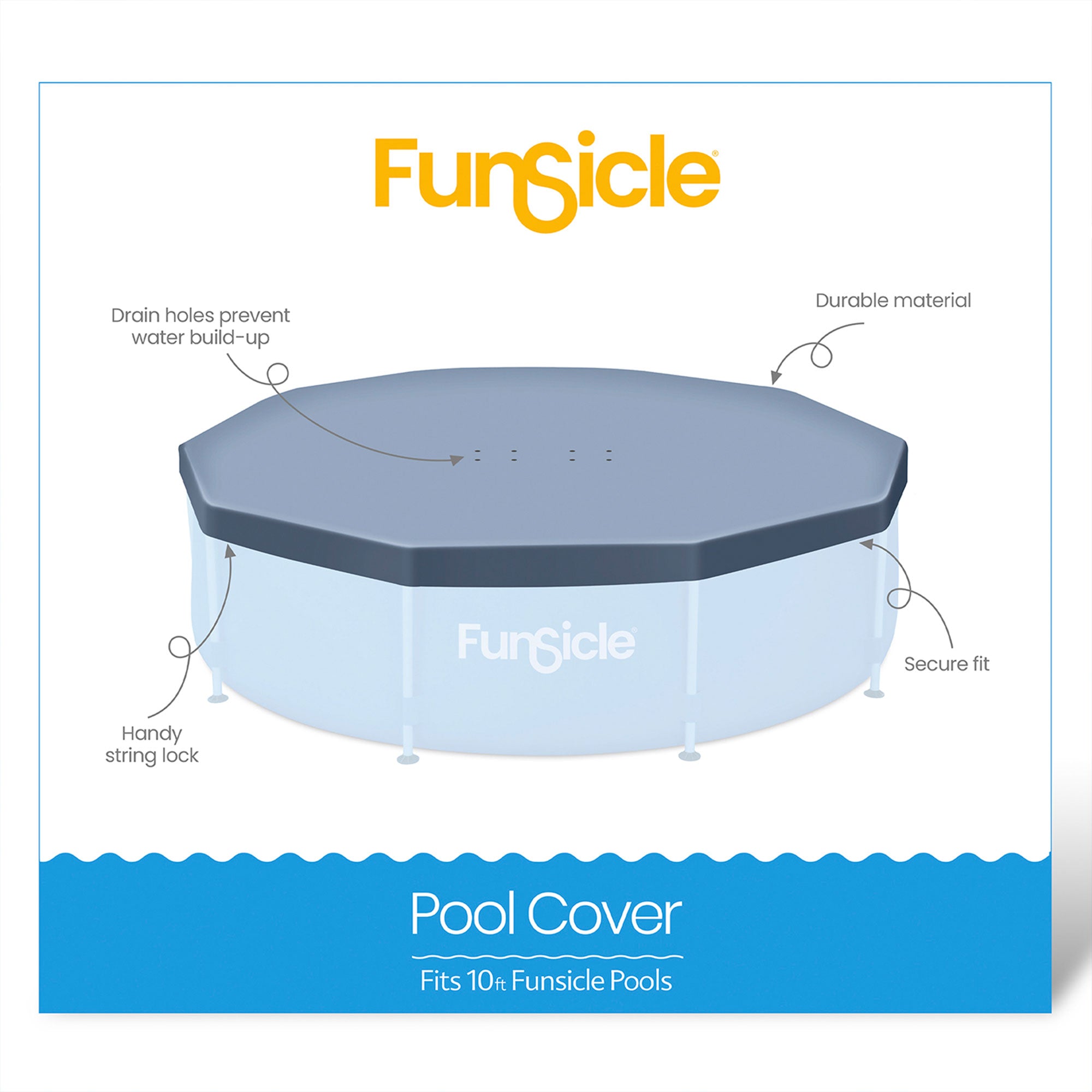 Funsicle 10ft Round Frame Pool Debris Cover, Accessory Only, Gray (Used)