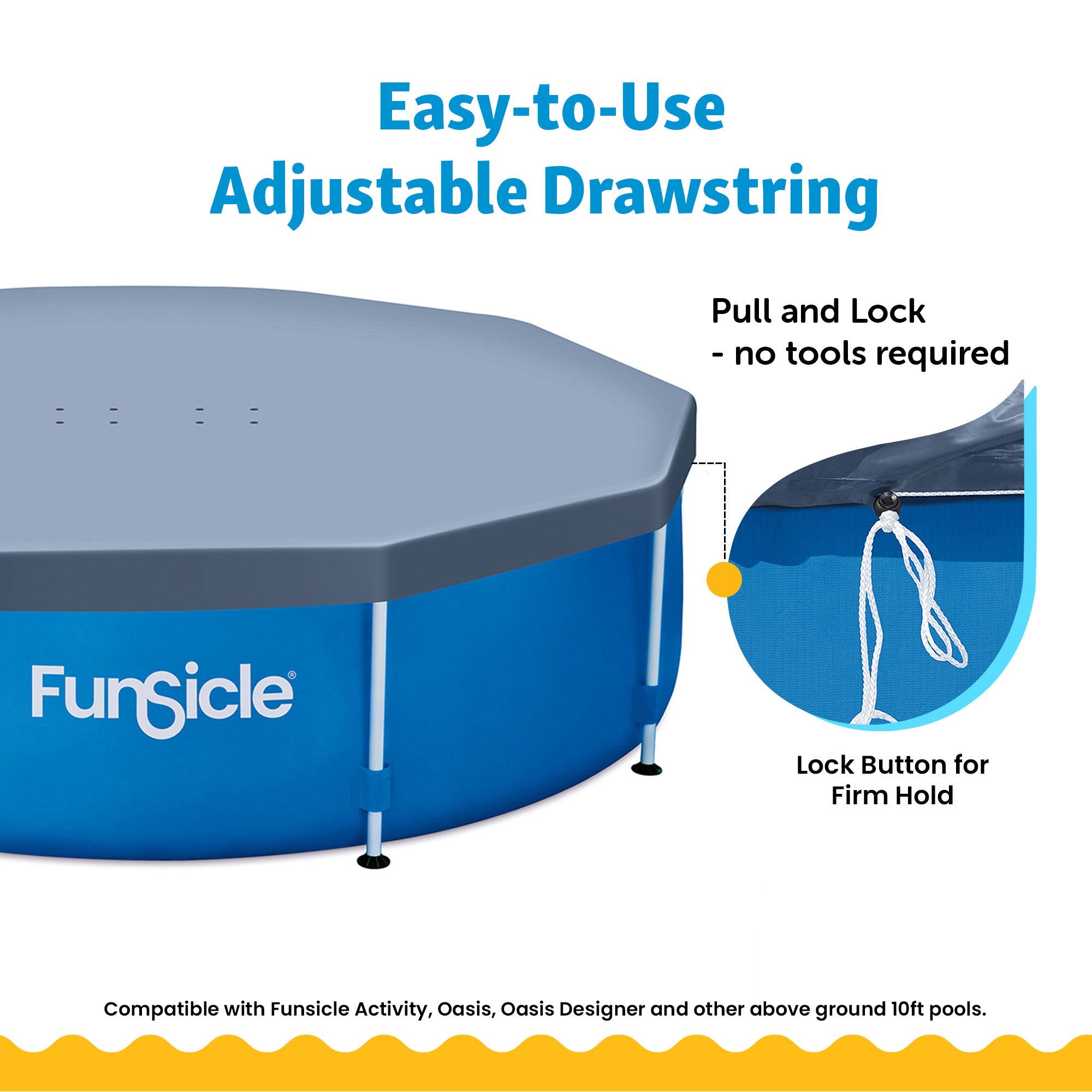 Funsicle 10ft Round Above Ground Frame Pool Debris Cover, Accessory Only, Gray - VMInnovations