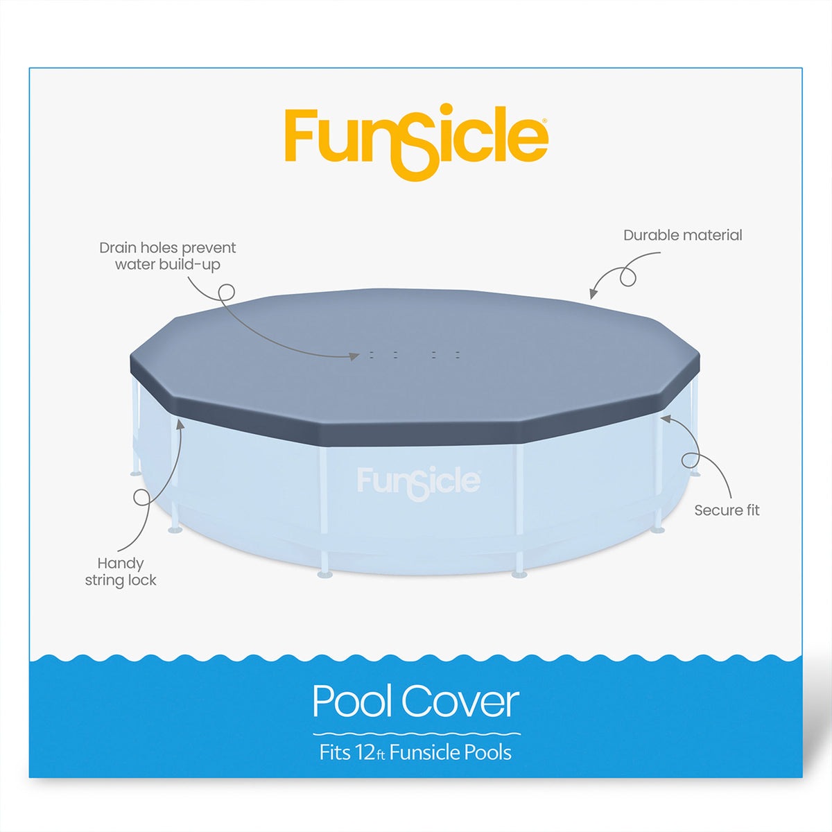 Funsicle 12ft Round Above Ground Pool Debris Cover, Accessory Only, Gray (Used) - VMInnovations
