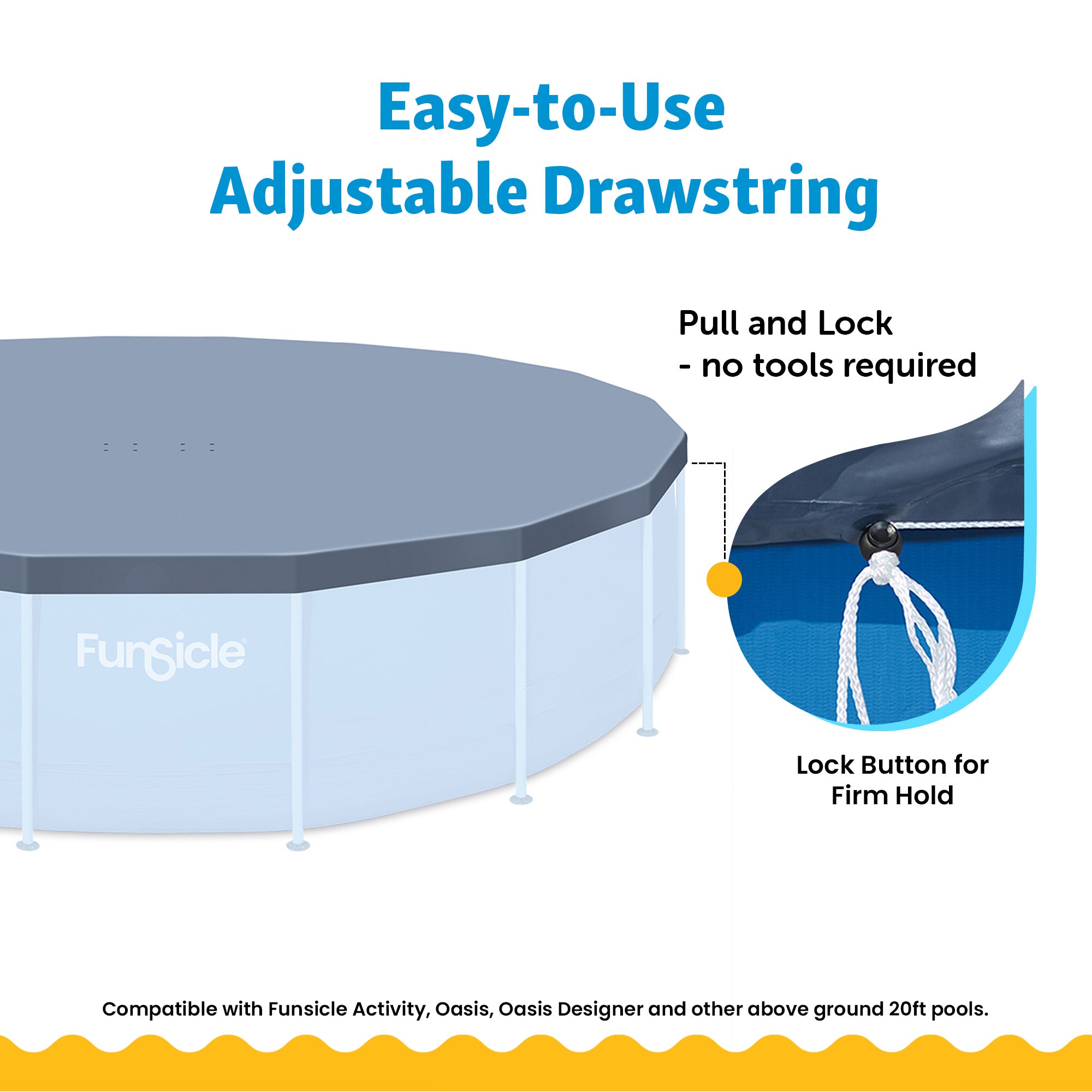 Funsicle 20ft Round Above Ground Frame Pool Debris Cover, Accessory Only, Gray - VMInnovations