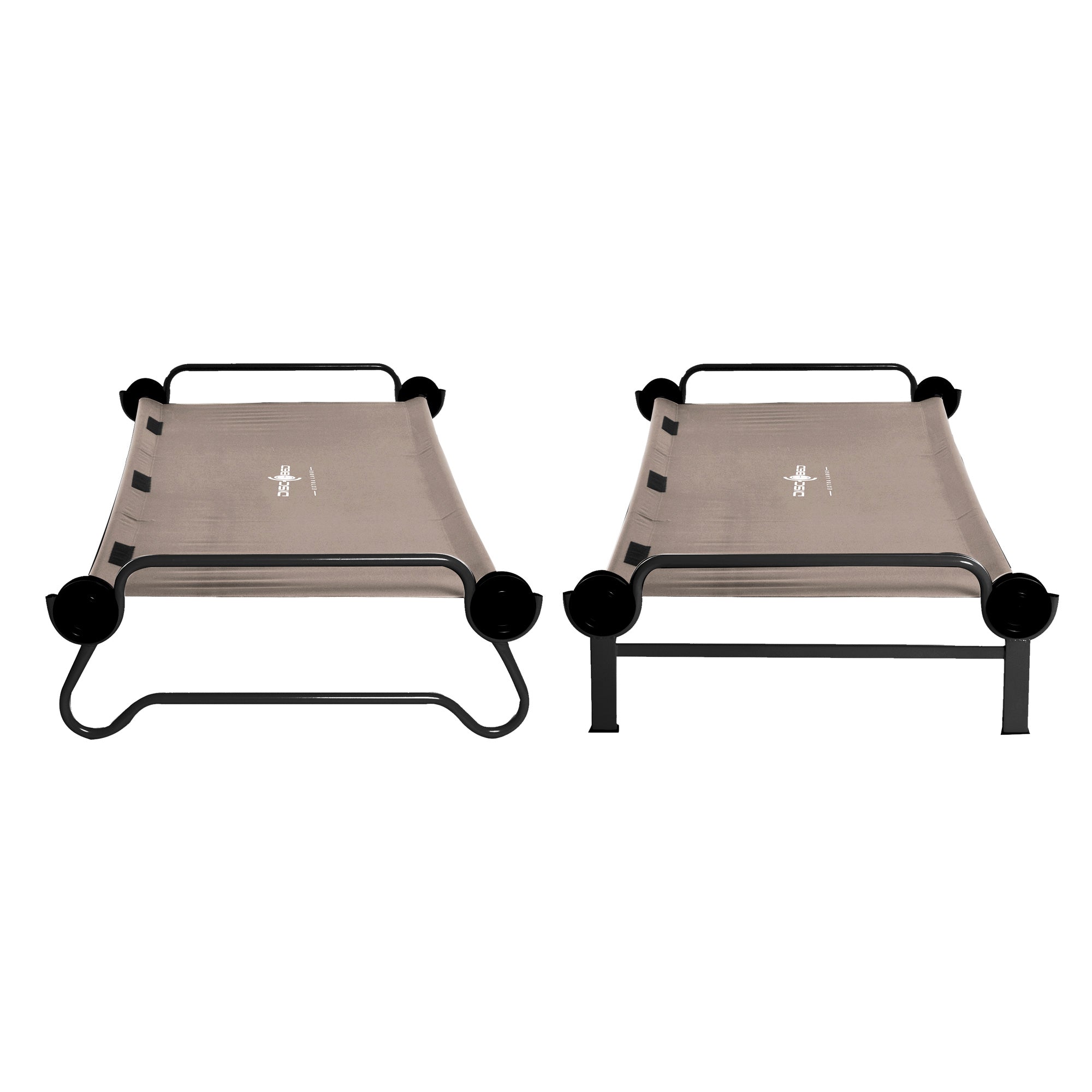 Disc-O-Bed XL Cam-O-Bunk Benchable Double Cot with Organizers, Tan (2 pack) - VMInnovations