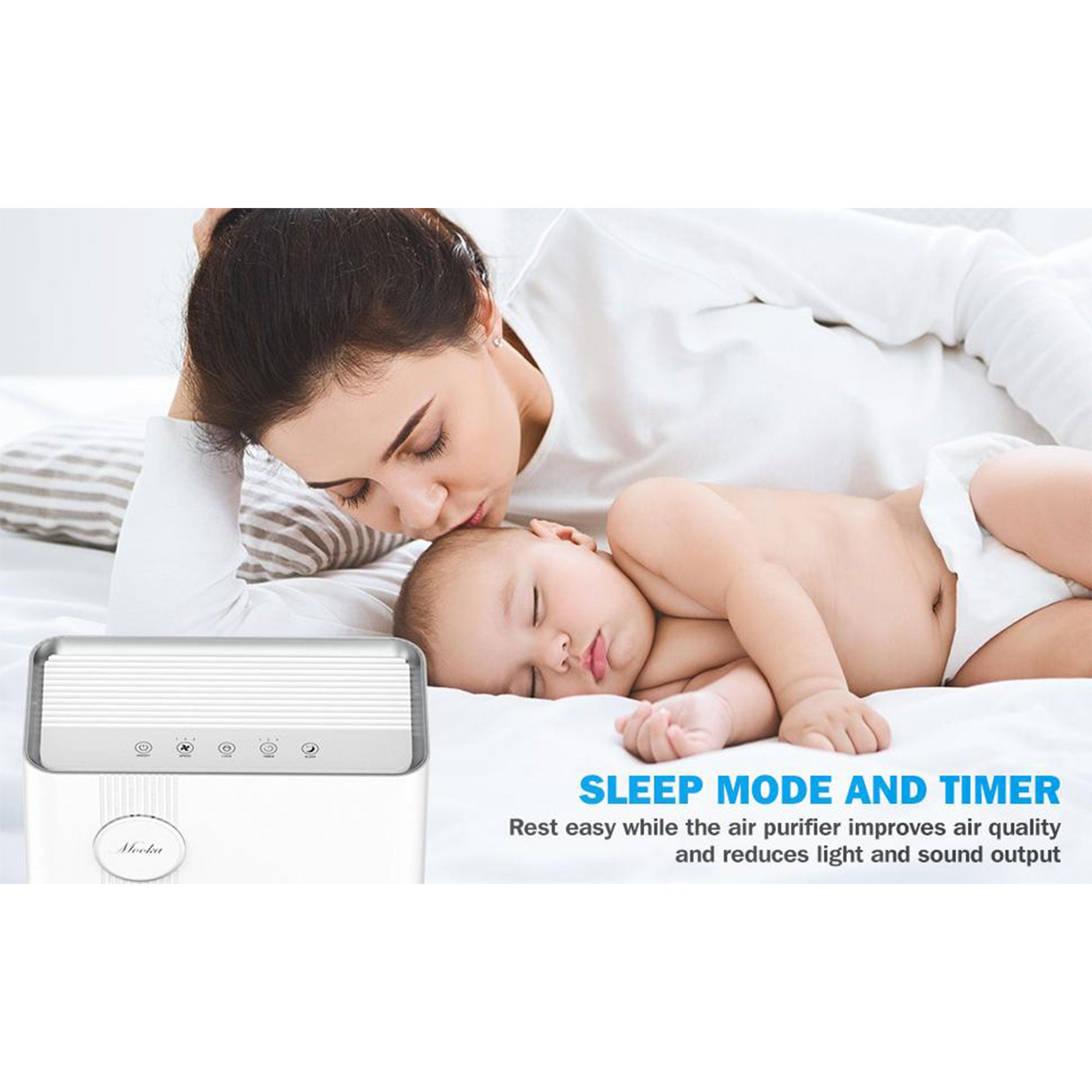 Mooka Home Air Purifier for Large Rooms w/ True HEPA Air Filter (Open Box)