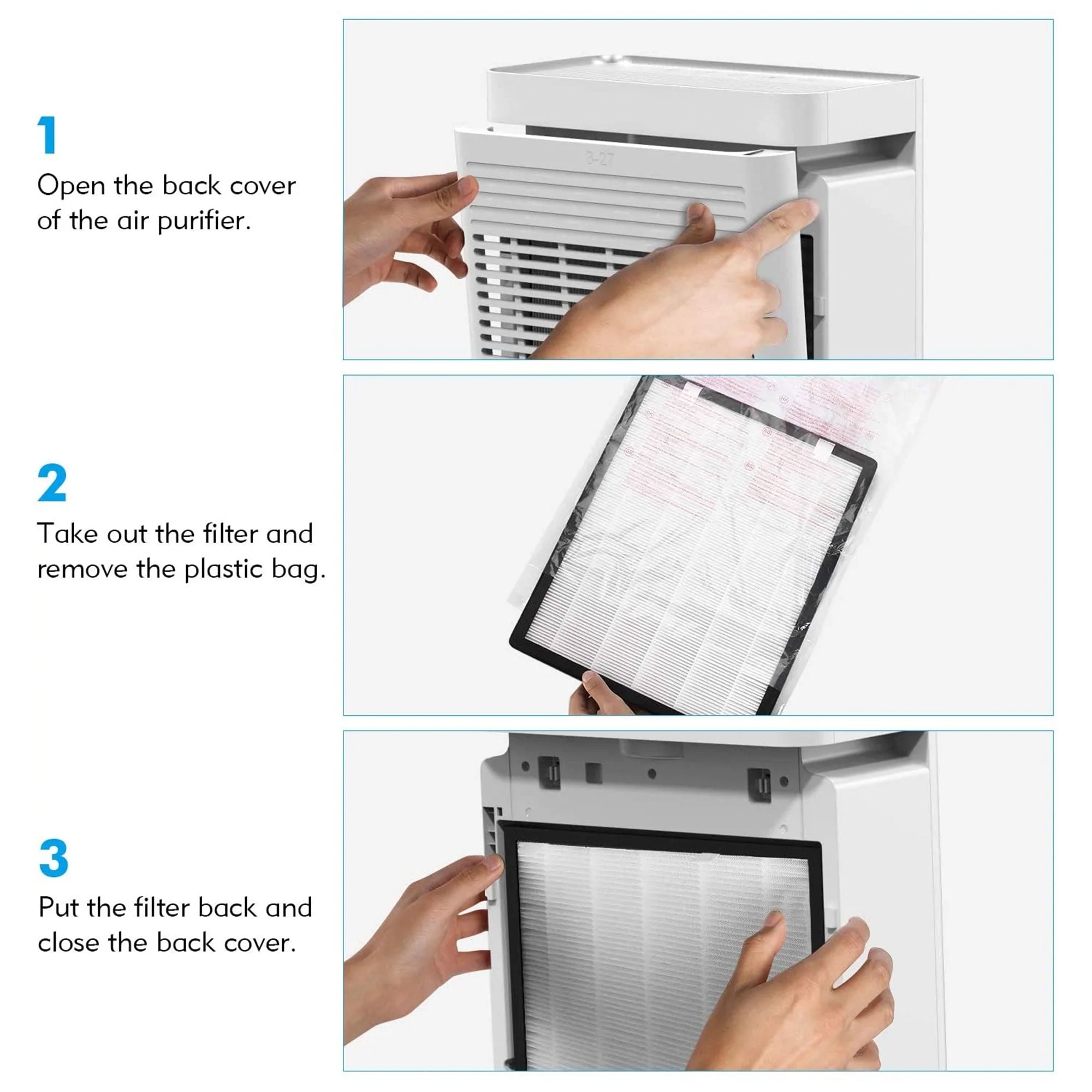 Mooka Home Air Purifier for Large Rooms w/ True HEPA Air Filter (Open Box)