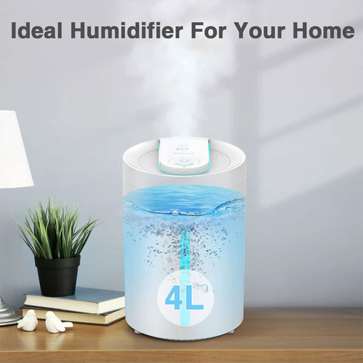 MOOKA UHM-JS02 Cool Mist 2-In-1 Top Fill Indoor Home Humidifier and Diffuser