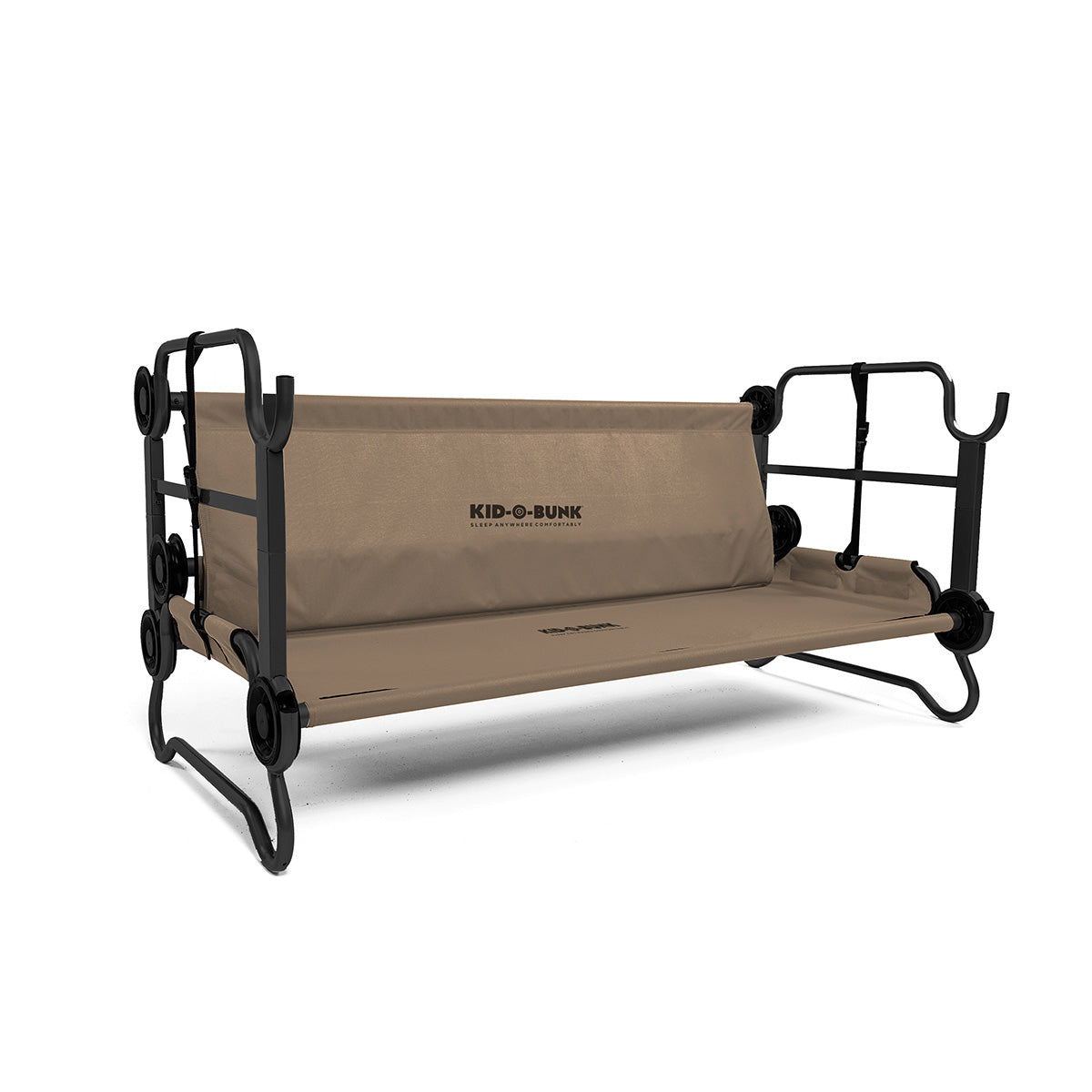 Disc-O-Bed Large & Youth Cam-O-Bunk Benchable Double Cot w/Organizers (2 Pack) - VMInnovations