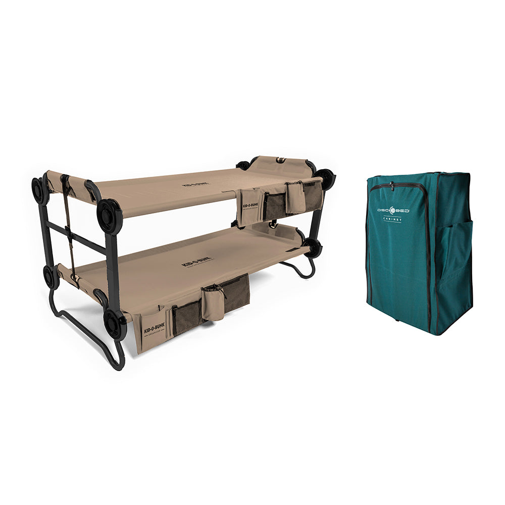 Disc-O-Bed Youth Double Cot with Organizers and 3 Shelf 6 Compartment Cabinet - VMInnovations