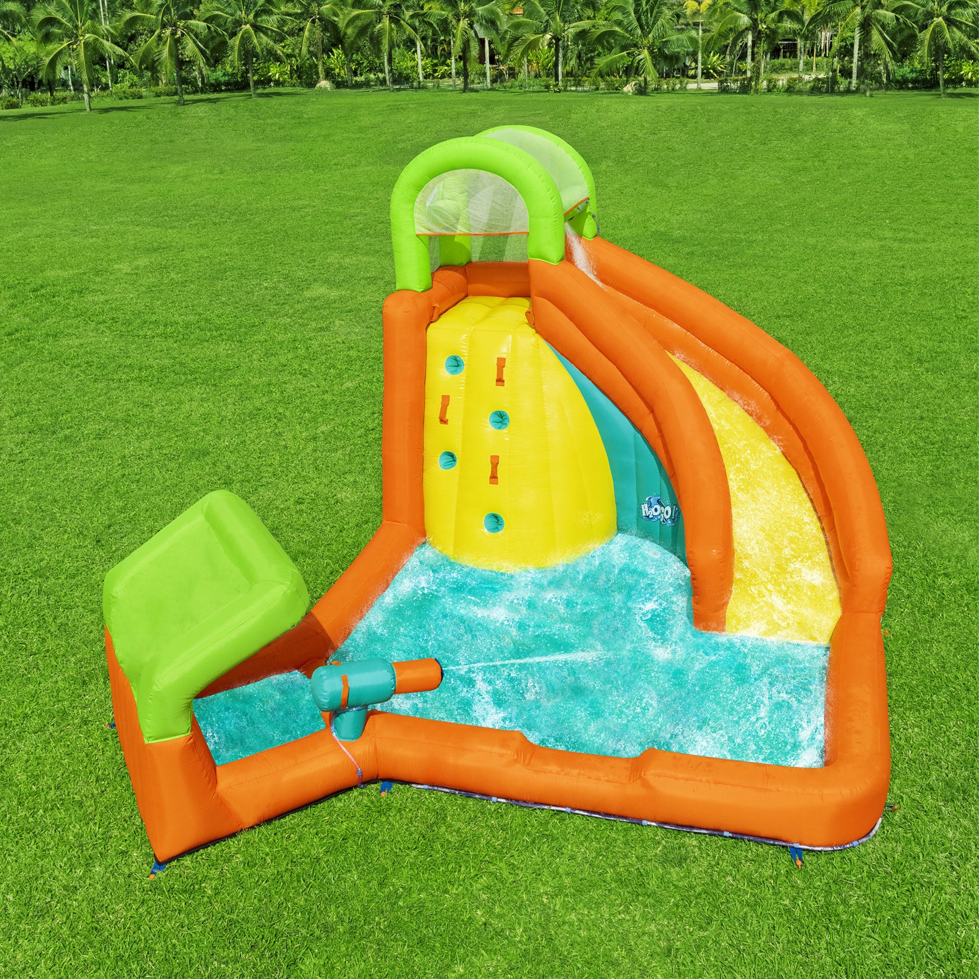 H2OGO! Canopy Cove Kids Inflatable Mega Water Park with Water Cannon (Open Box) - VMInnovations