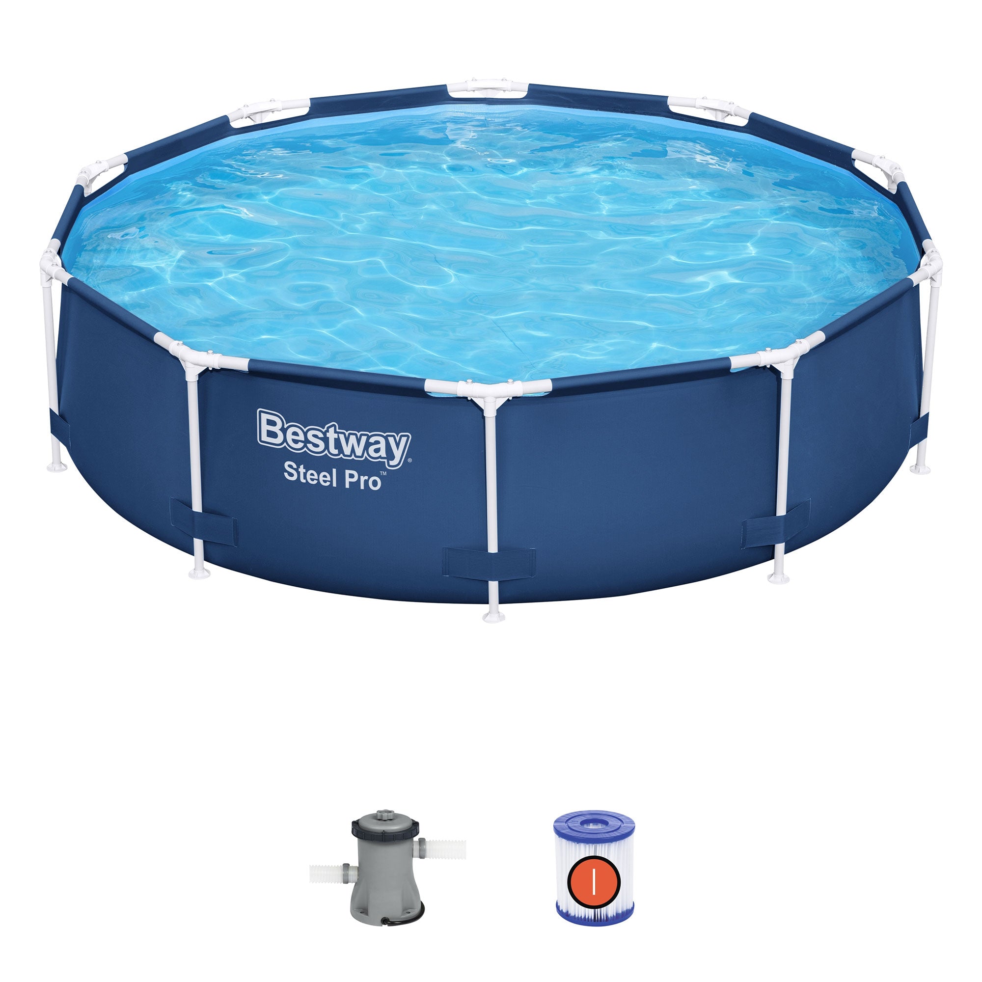 Bestway Steel Pro 10'x30" Round Swimming Pool Set with Filter Pump (For Parts)