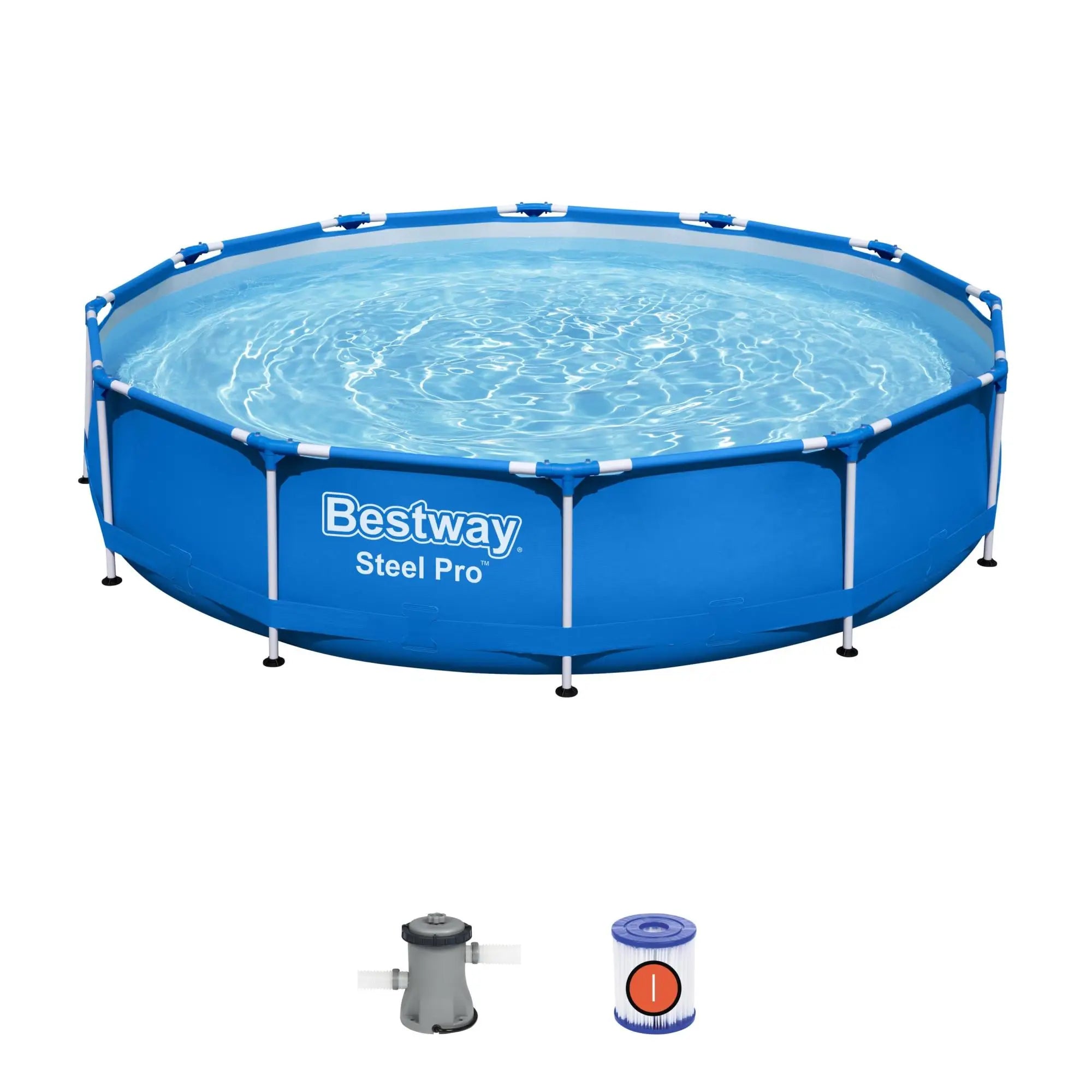 Bestway Steel Pro 12'x30" Round Above Ground Swimming Pool Set with Filter Pump