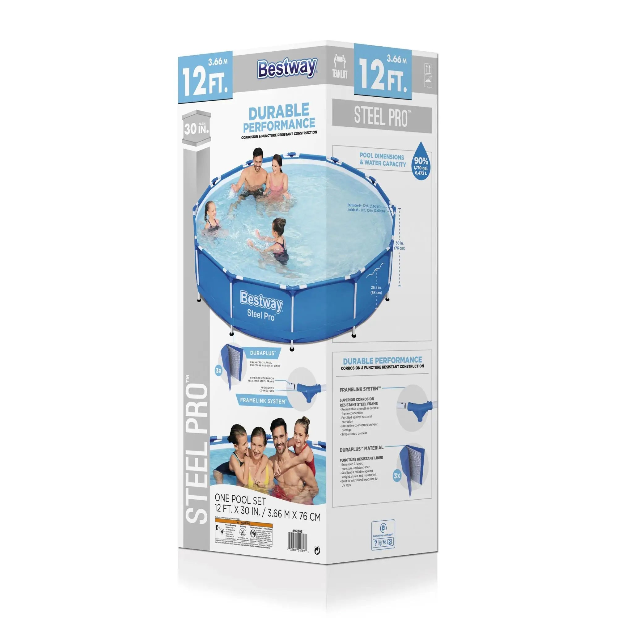 Bestway Steel Pro 12'x30" Round Above Ground Swimming Pool Set with Filter Pump