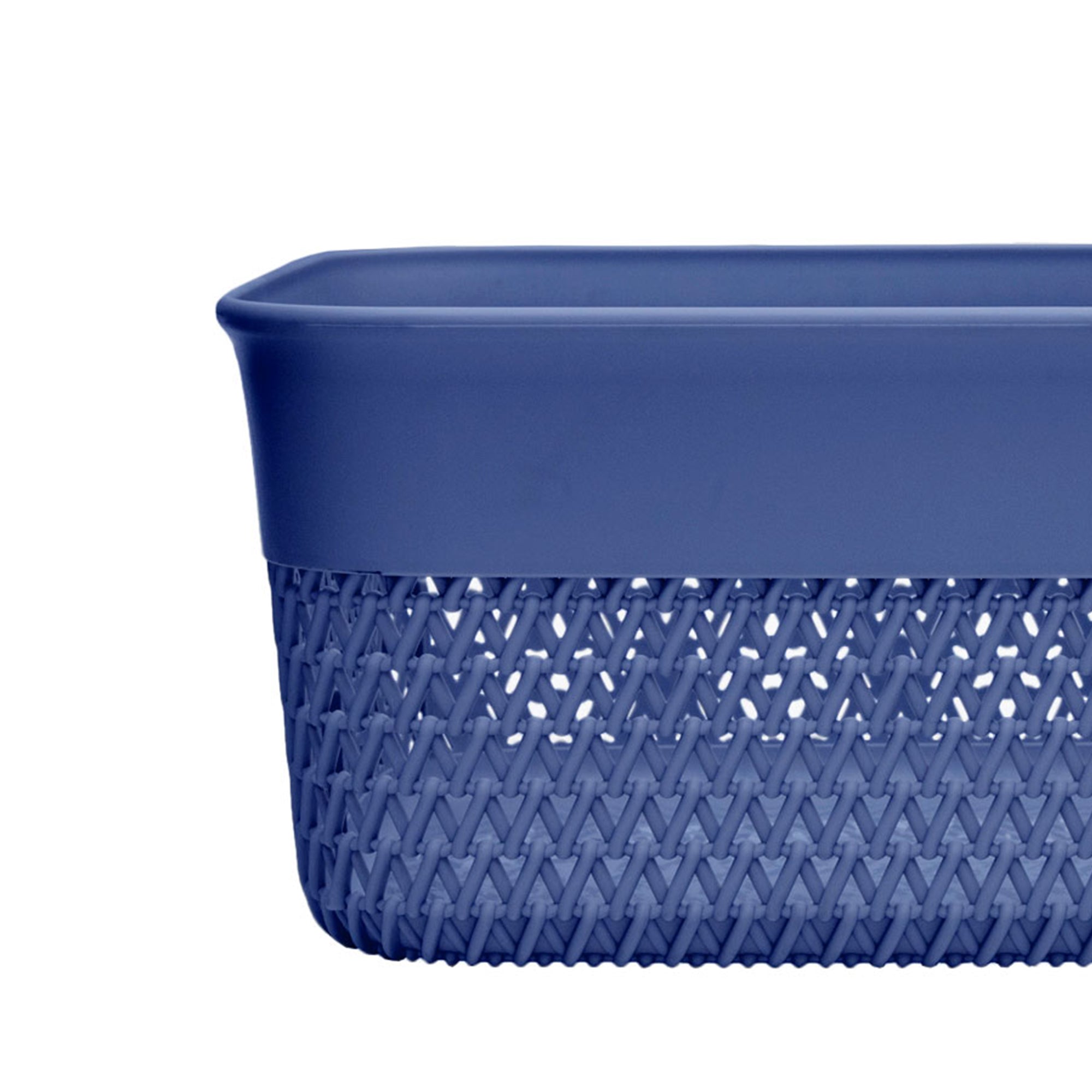 Life Story Lightweight Heavy Duty Storage Woven Basket 10 Quarts, Blue (12 Pack)