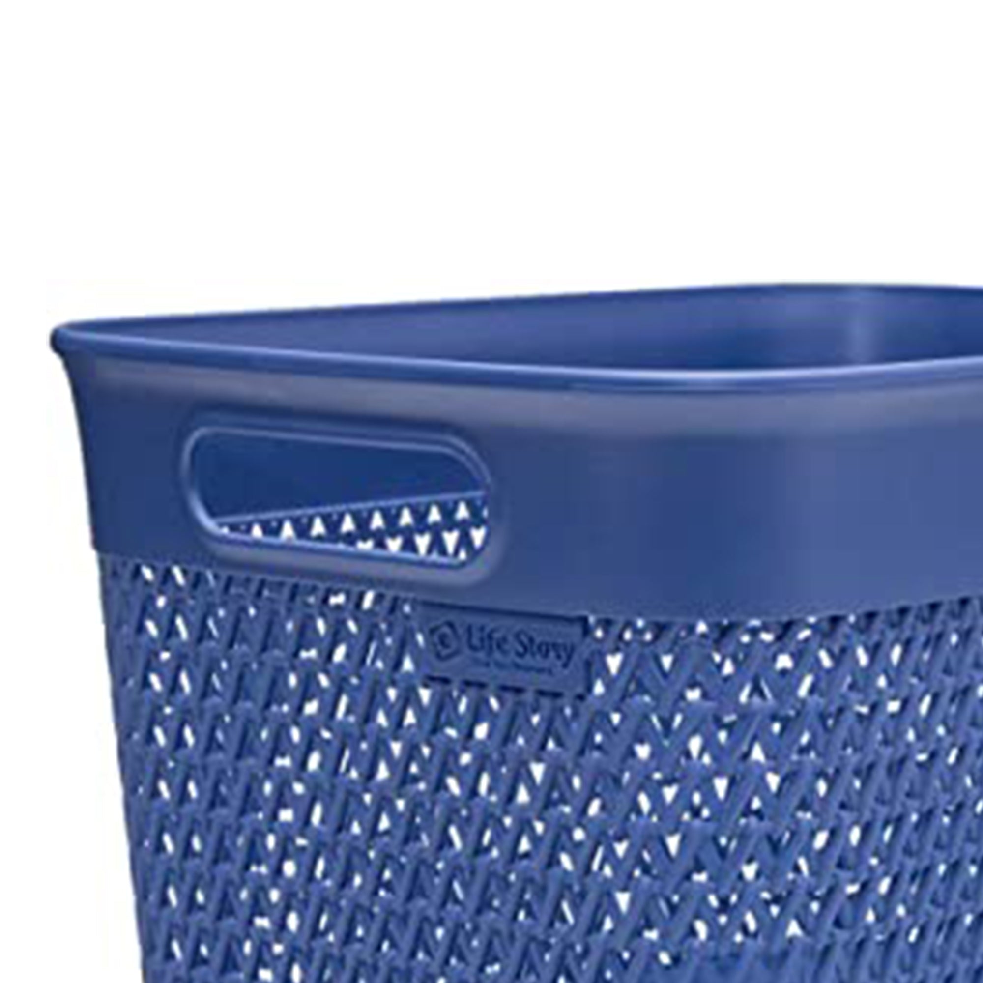 Life Story Lightweight Heavy Duty Storage Woven Basket 16 Quarts, Blue (6 Pack) - VMInnovations