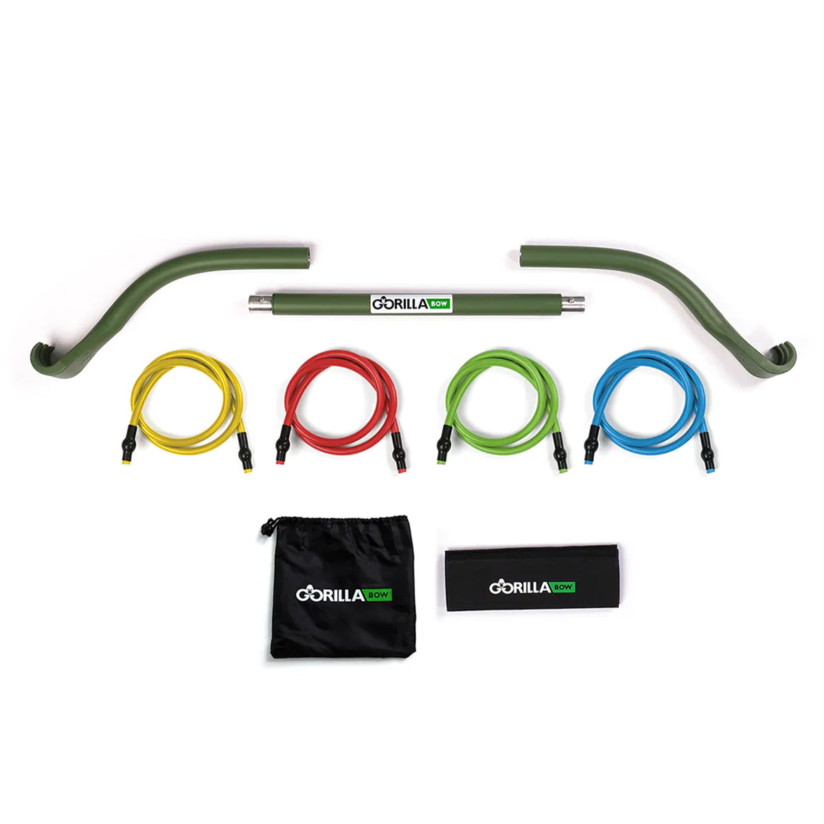 Gorilla Bow Travel Home Workout Resistance Bands & Exercise Bow, Green(Open Box)