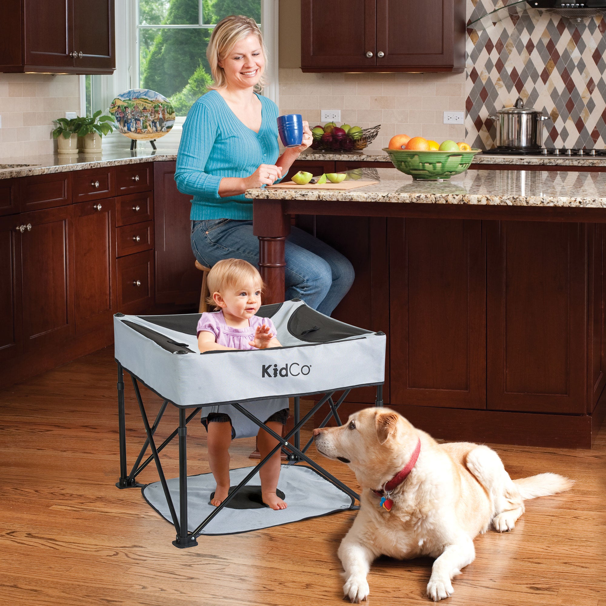 KidCo GoPod Adjustable Height Travel Activity Seat with Floor Mat, Midnight - VMInnovations