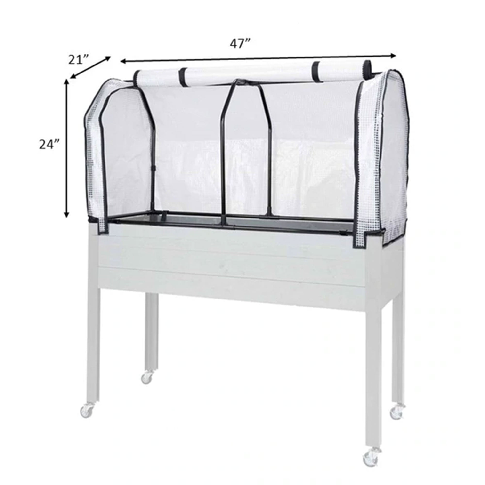 CedarCraft Elevated Spruce Planter with Greenhouse Cover, 21 X 47 X 30 Inches