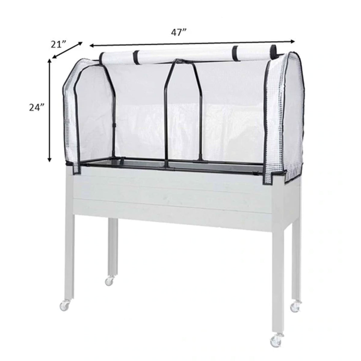 CedarCraft Elevated Spruce Planter with Greenhouse Cover, 21 X 47 X 30 Inches