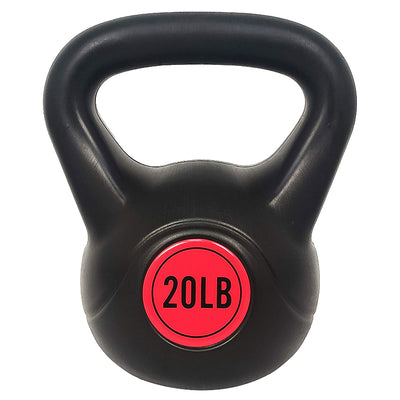 BalanceFrom Fitness Home Gym Vinyl Coated Solid Cast Iron Kettlebell Weight Set