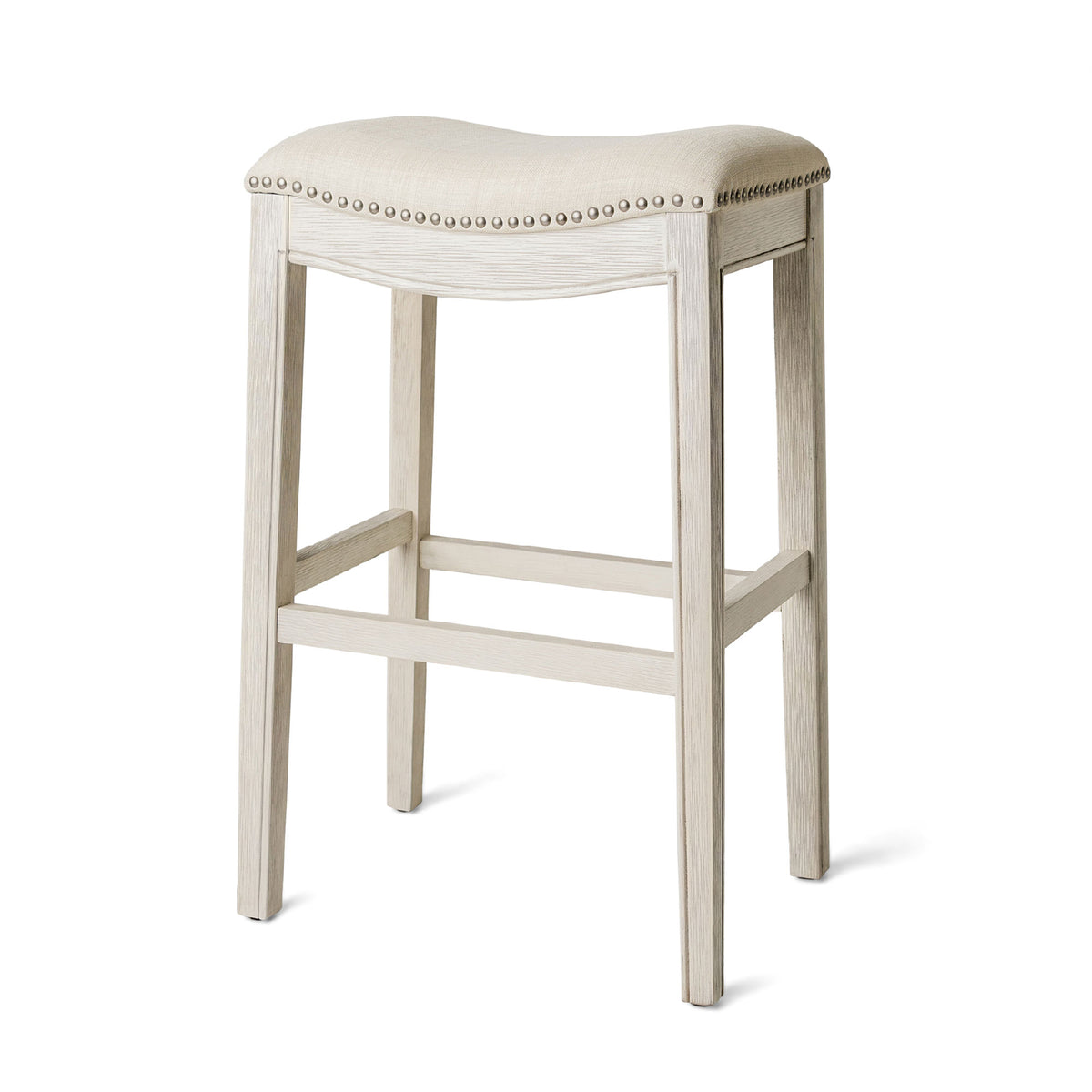 Maven Lane Adrien Backless Saddle Kitchen Bar Stool, White Oak (For Parts) - VMInnovations